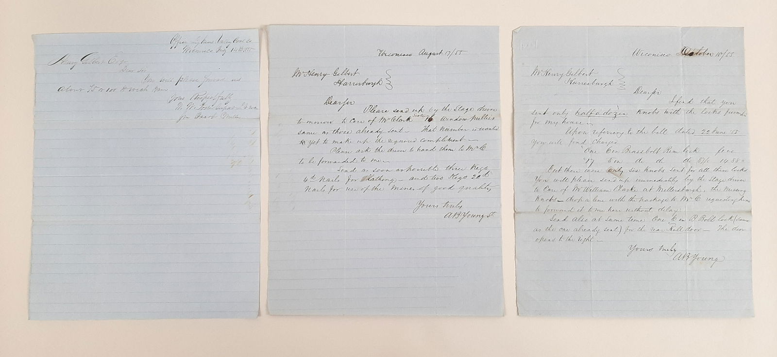 3 Pcs 19th C. Wiconisco/Harrisburg Correspondence (1 of 7)