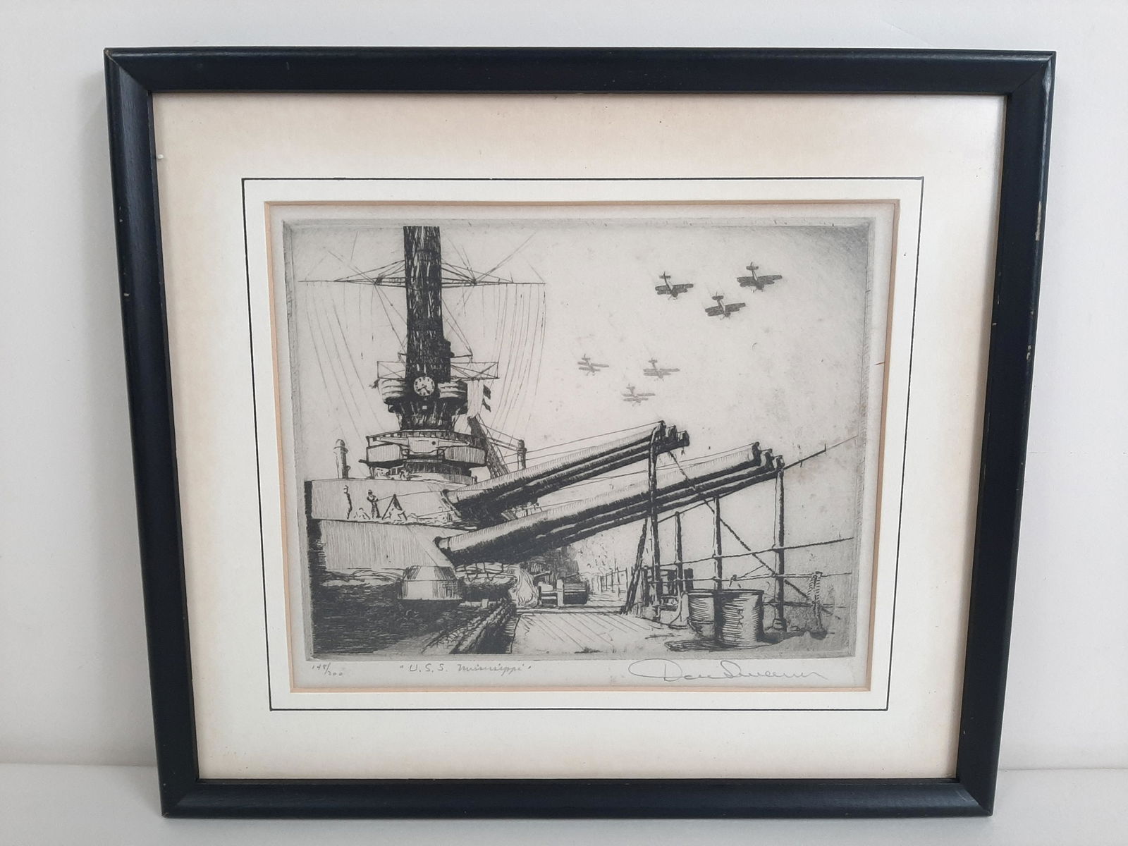 Don Swann U.S.S. Mississippi Etching (1 of 2)