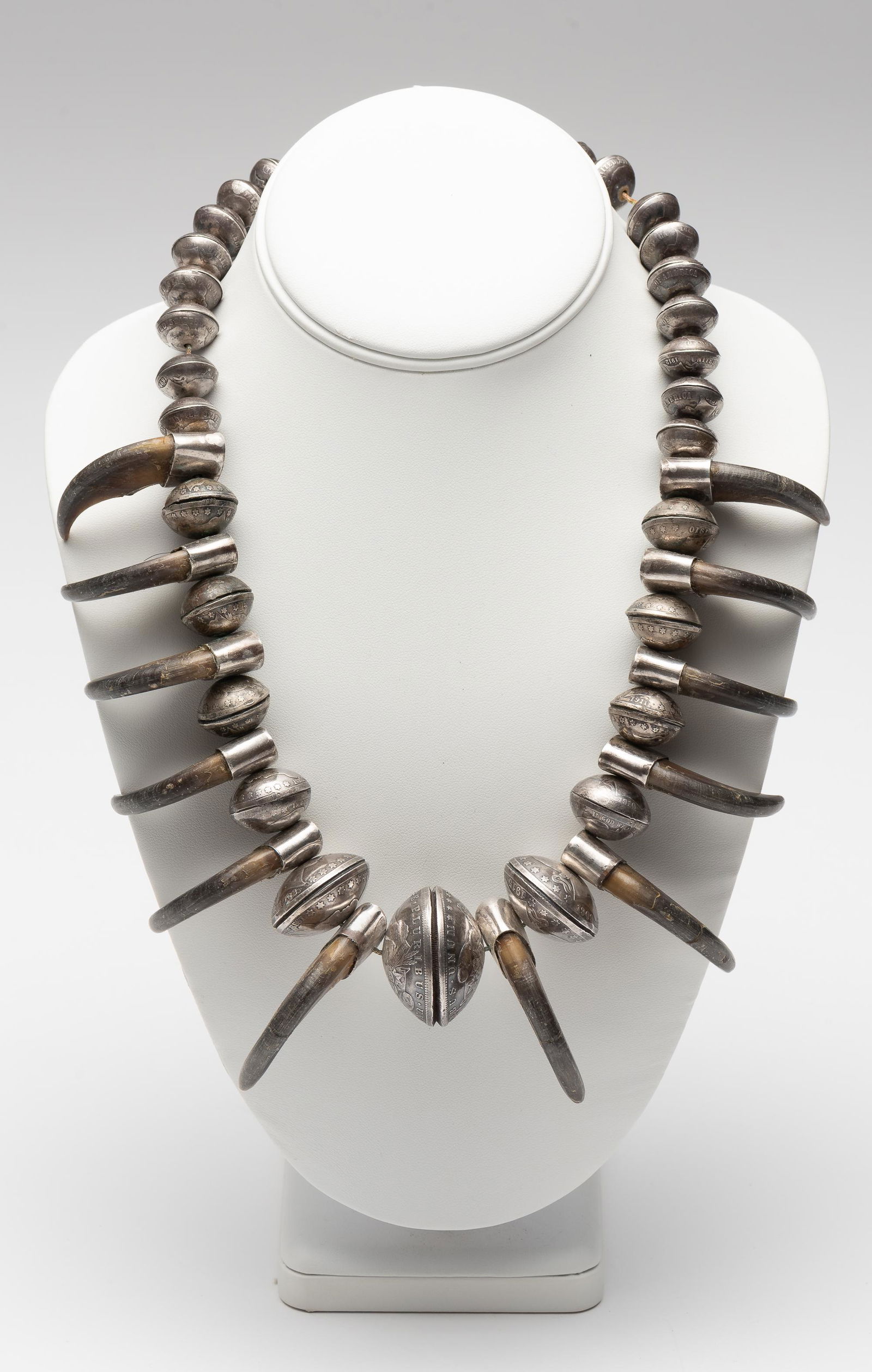 Sterling Native American Coin & Claw Necklace (1 of 4)