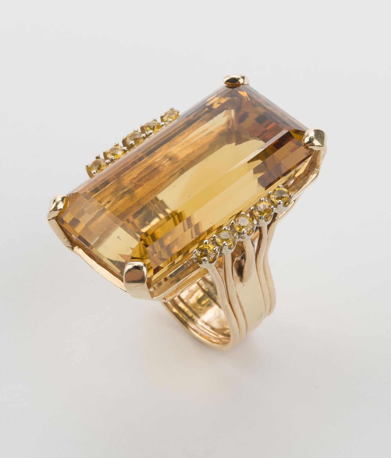 14K 67 Ct Citrine & Yellow Sapphire Ring (1 of 4)