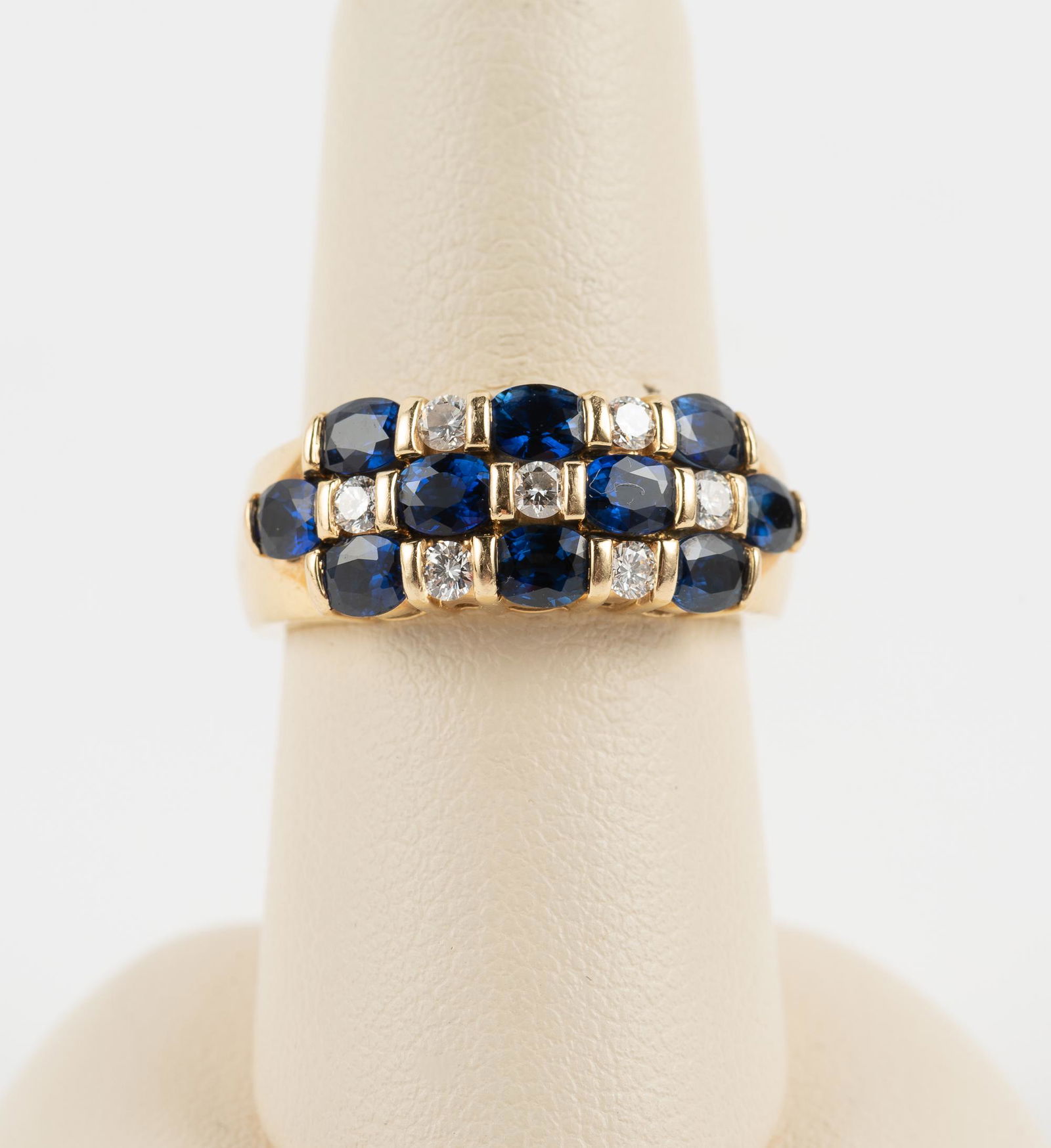 18K Sapphire & .35 CTW Diamond Checkerboard Ring (1 of 5)