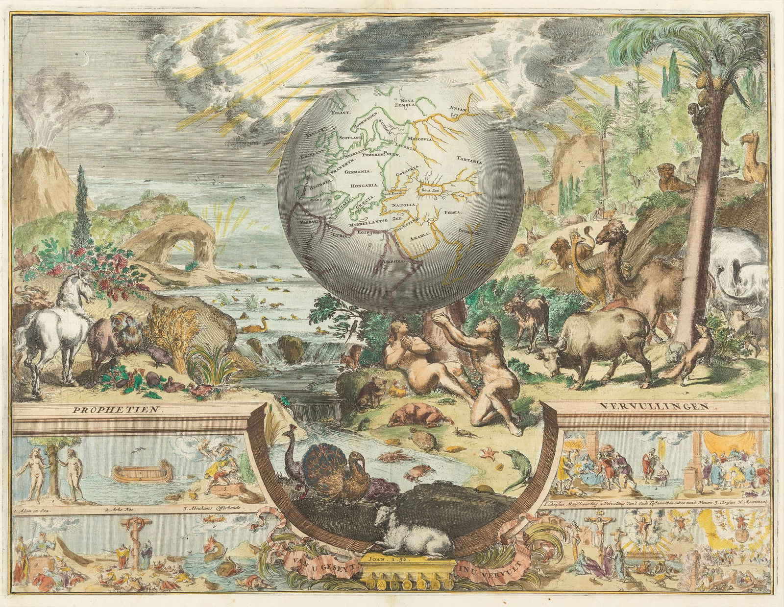 Romain de Hooghe 1736 Engraving of Ancient World (1 of 3)