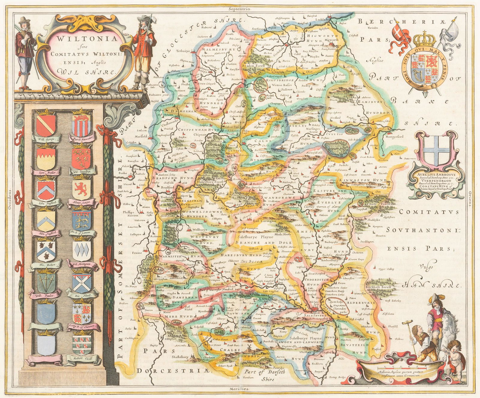 Blaeu 1650 Map of Wiltshire (1 of 3)