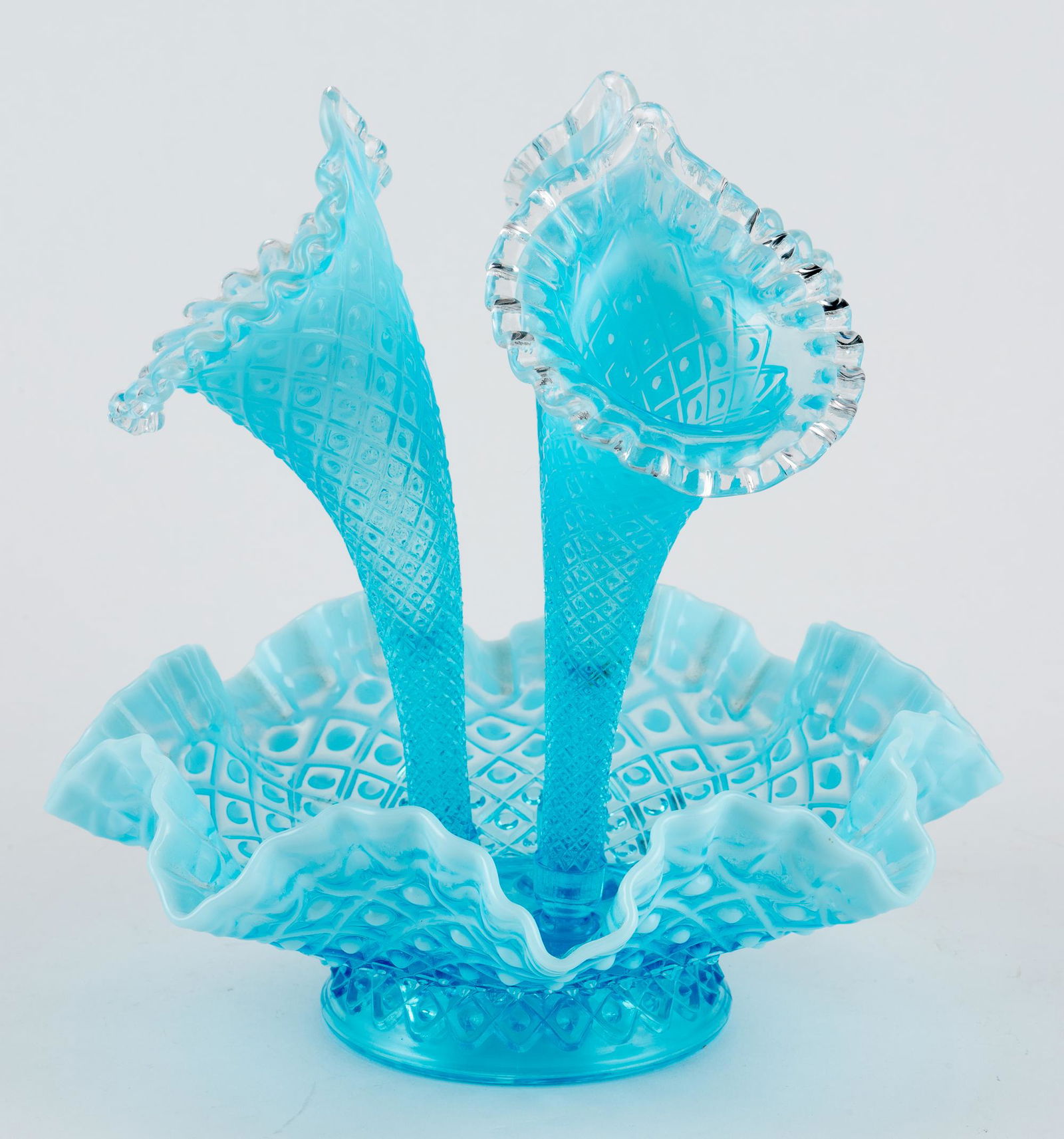 4 Pc Blue Glass Epergne (1 of 4)