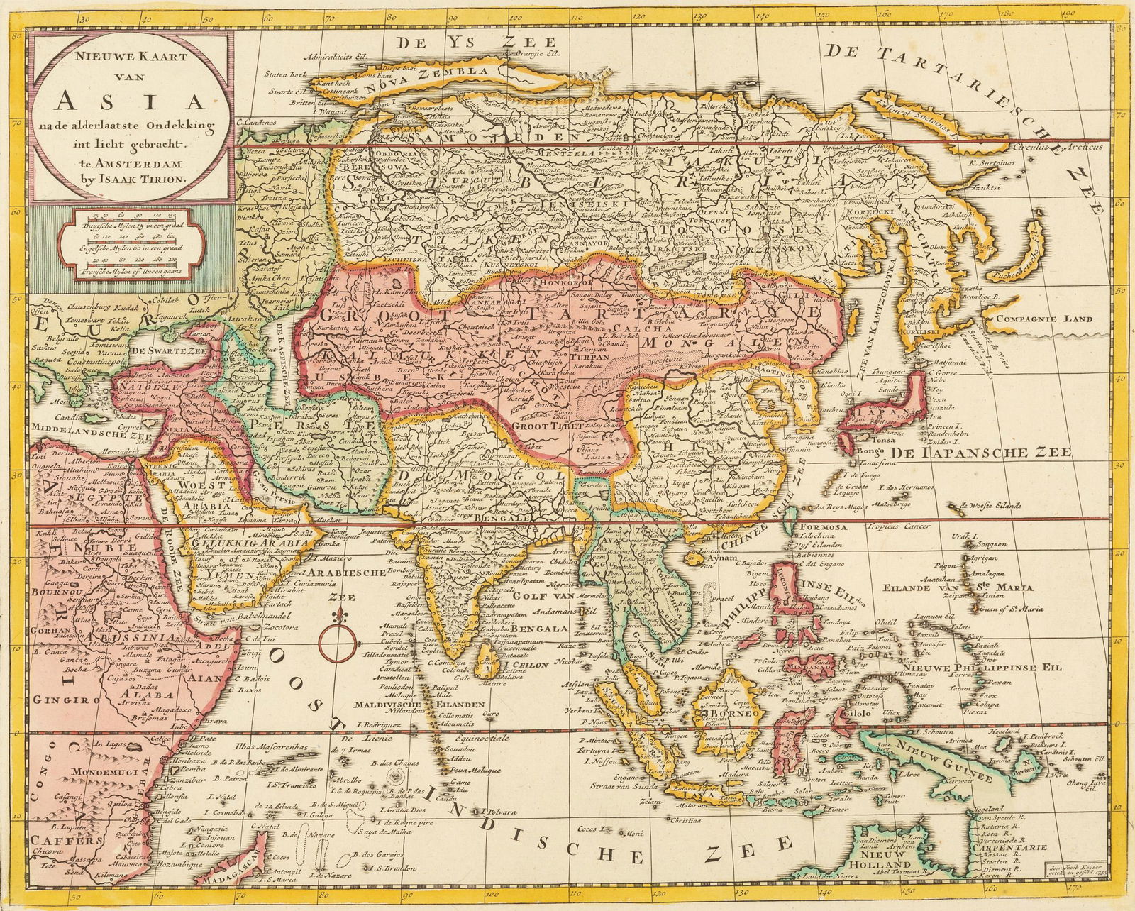 Tirion 1733 Map of Asia (1 of 3)