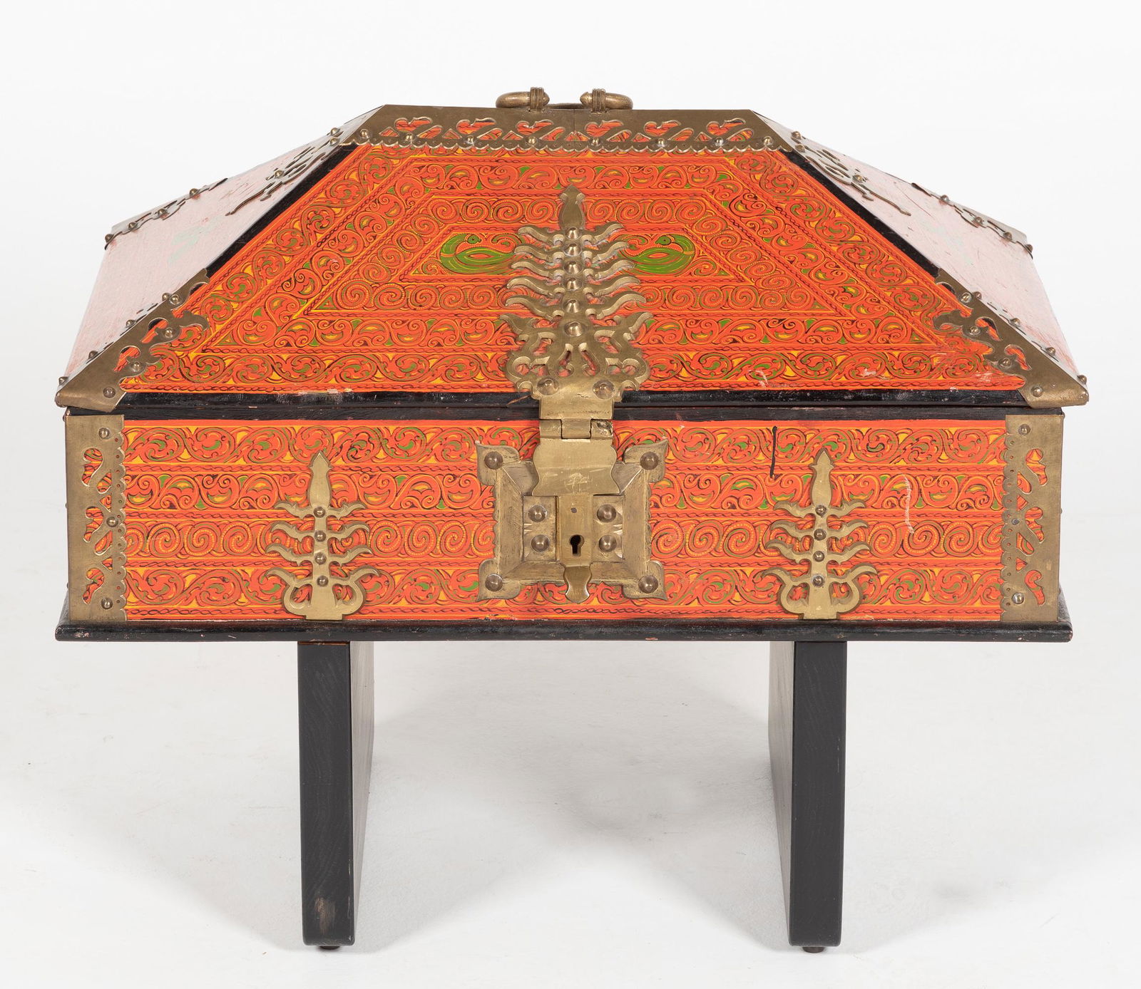 Indian Brass Mounted Dowry Box (1 of 6)