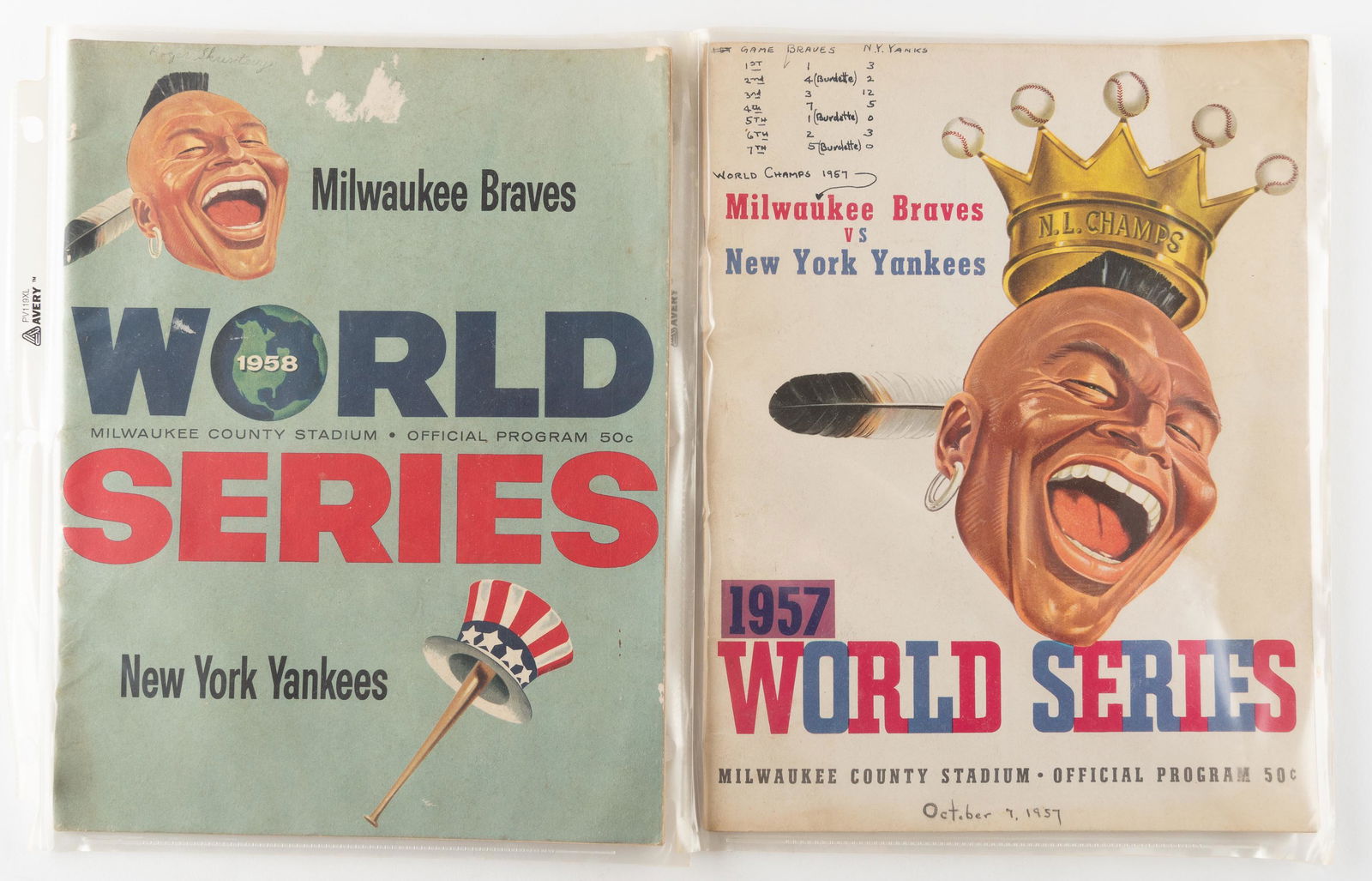 1957 & 1958 World Series Programs (1 of 2)