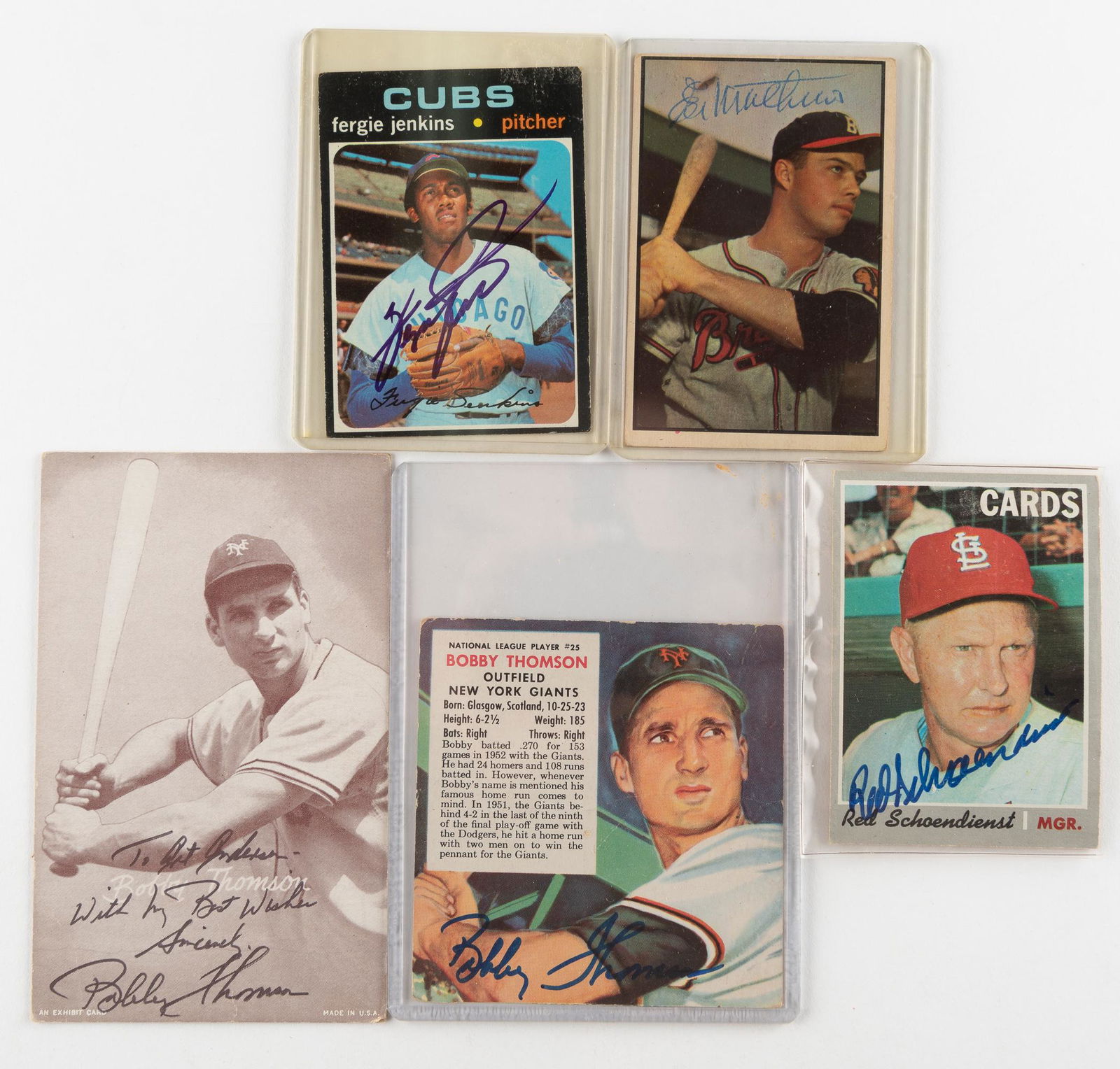 5 Autographed Baseball Cards Incl Hall of Fame (1 of 11)