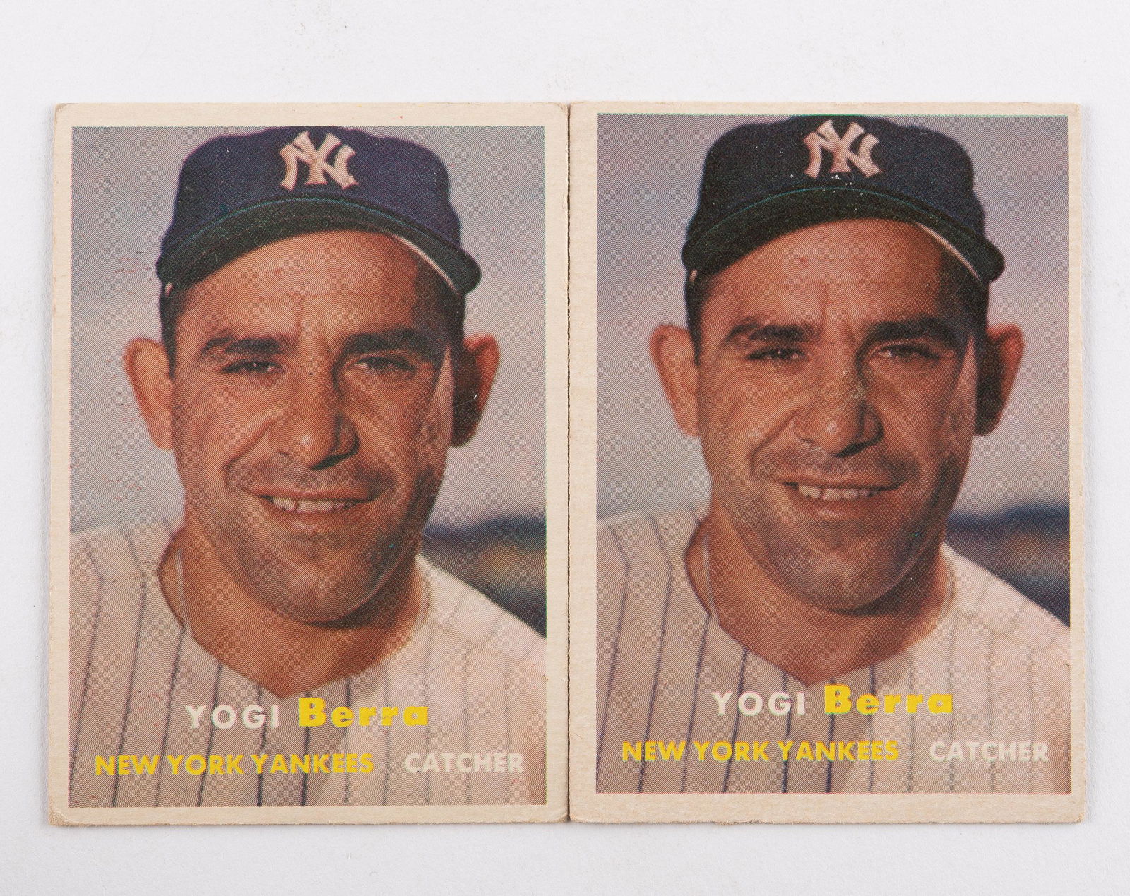 2 1957 Topps Yogi Berra Baseball Cards (1 of 2)