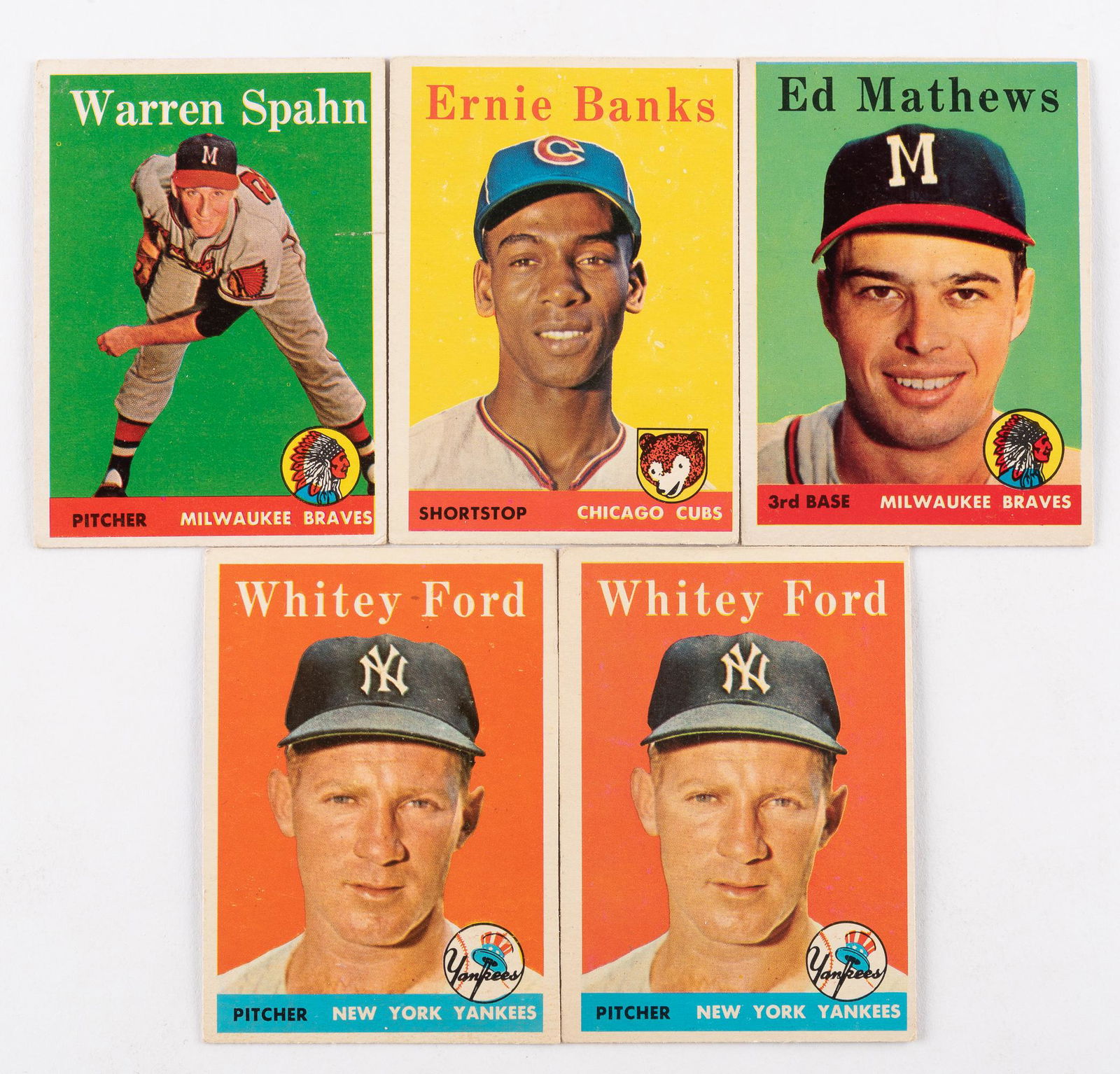 5 1958 Topps Baseball Cards (1 of 2)