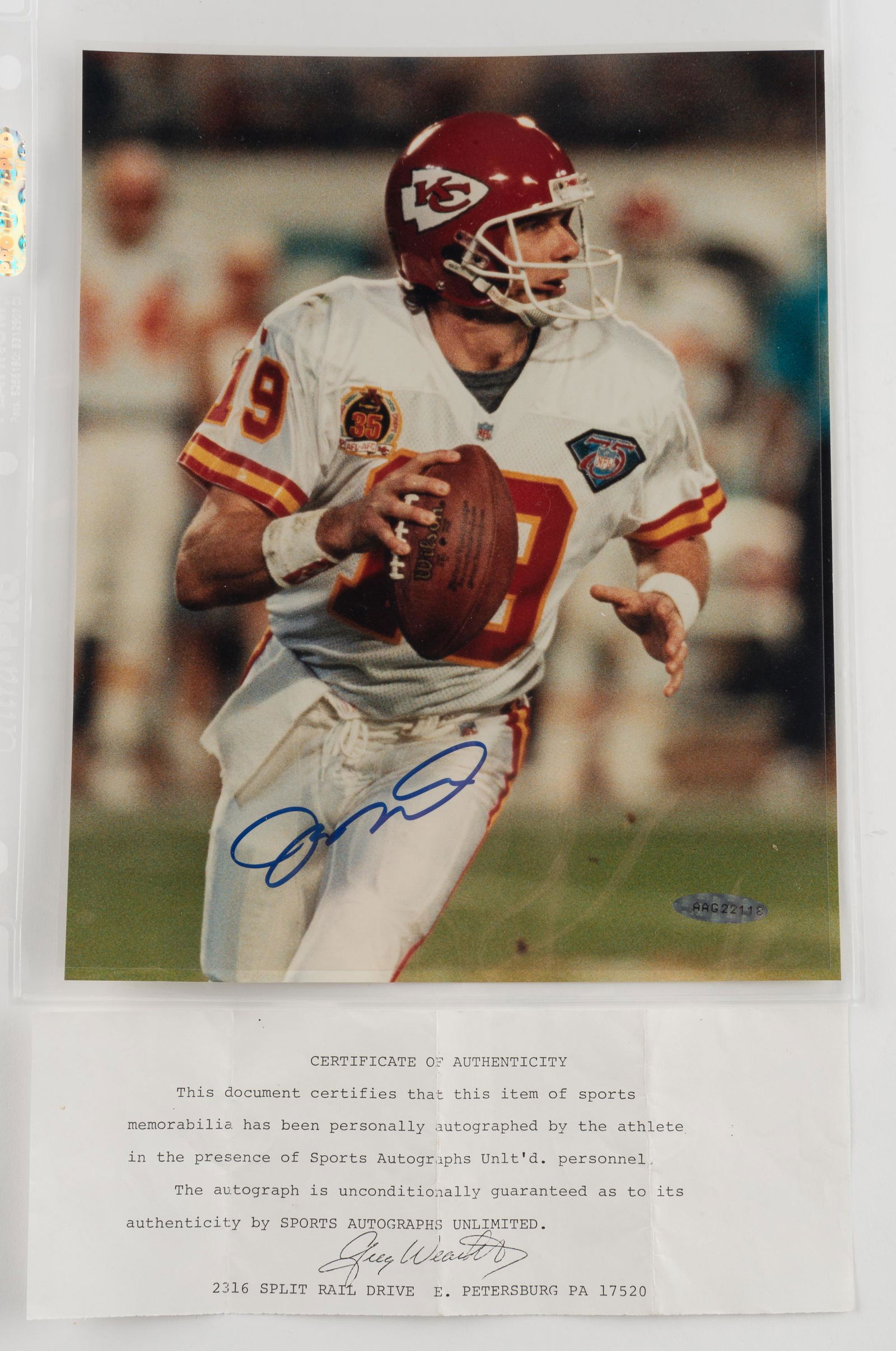 Joe Montana Autographed Picture with COA (1 of 4)