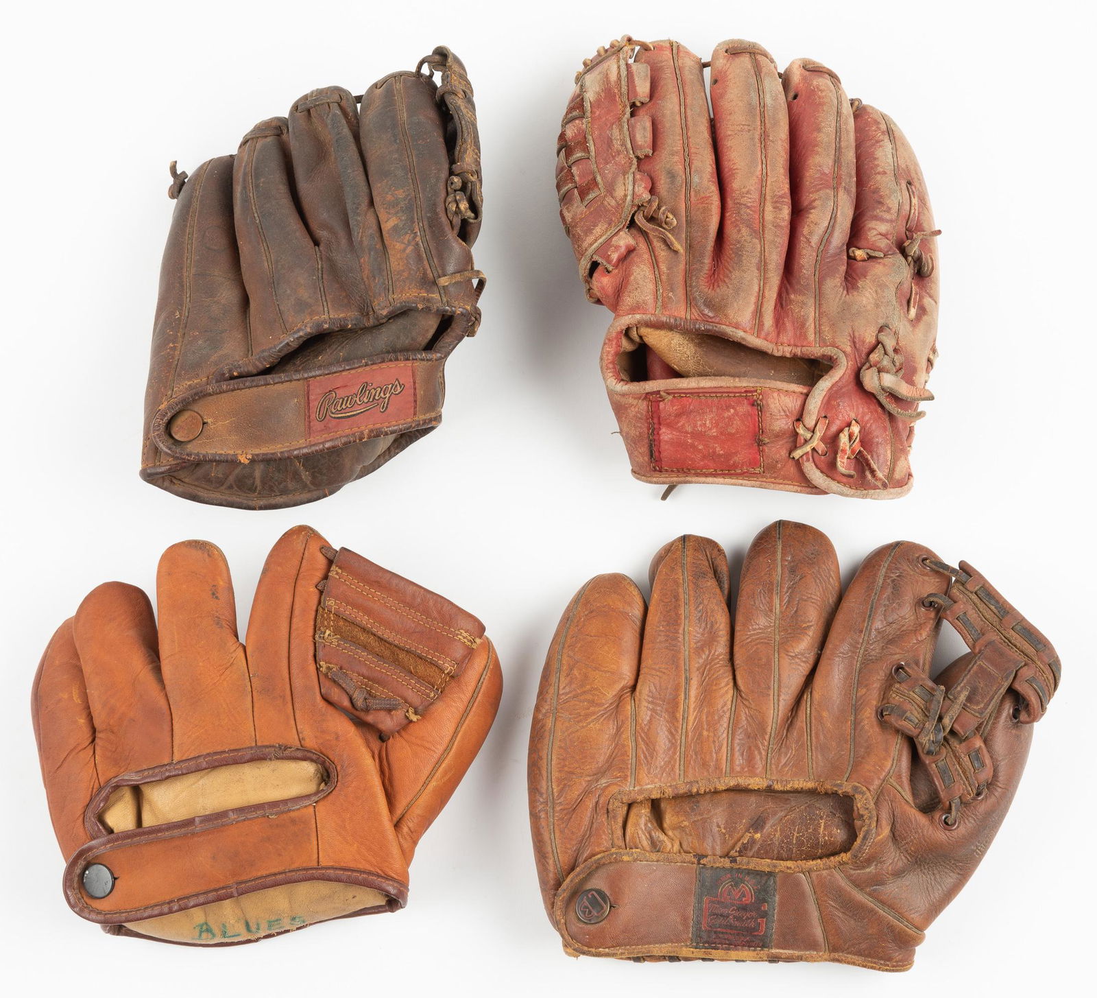 4 Vintage Baseball Gloves Incl Willie Stargell (1 of 9)