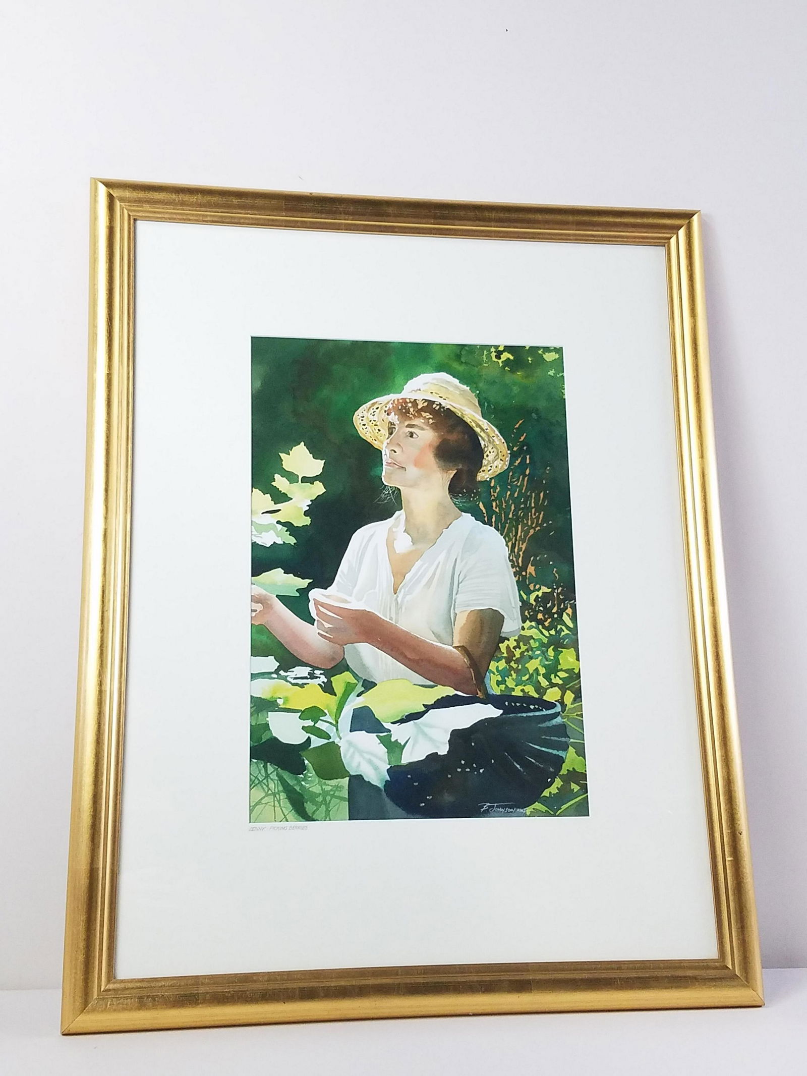 Bruce Johnson "Jenny Picking Berries" Watercolor (1 of 5)