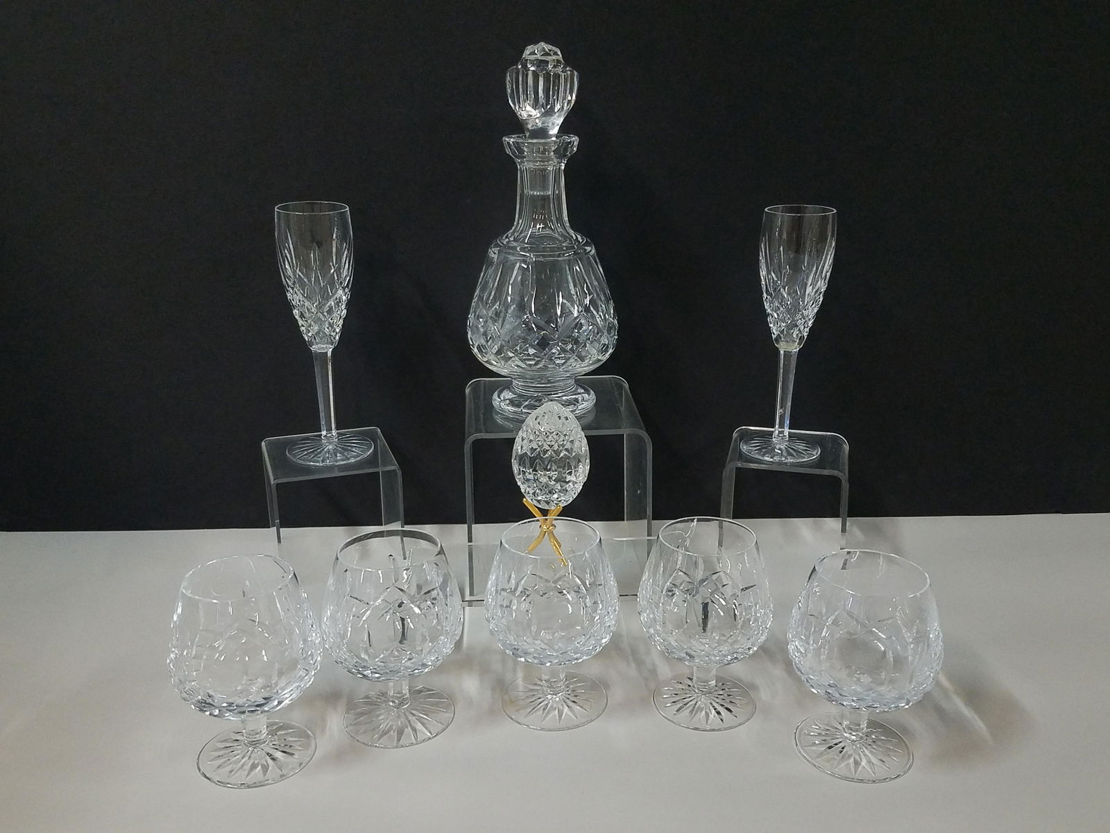 9 Pcs Waterford incl Decanter, Stemware & Egg (1 of 3)