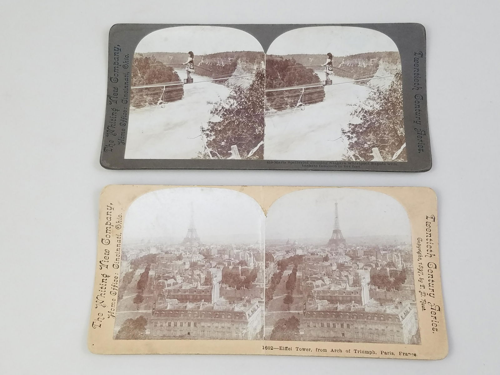 2 Stereoview Cards incl Niagara Falls Tight Rope (1 of 4)