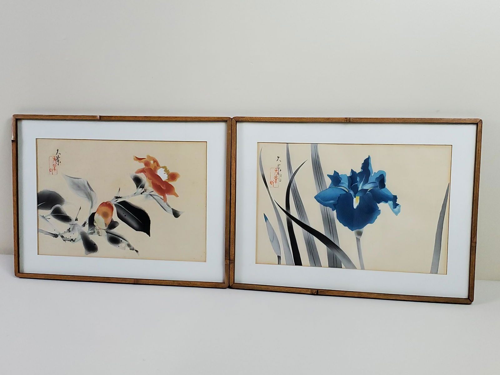 2 Japanese Wood Block Prints Of Orchids (1 of 3)