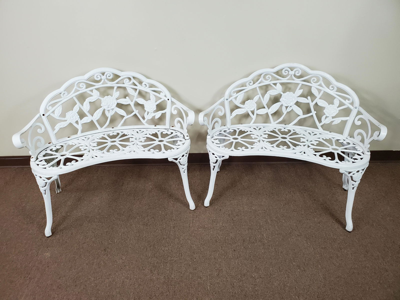 Pair Of Metal Outdoor Benches (1 of 4)