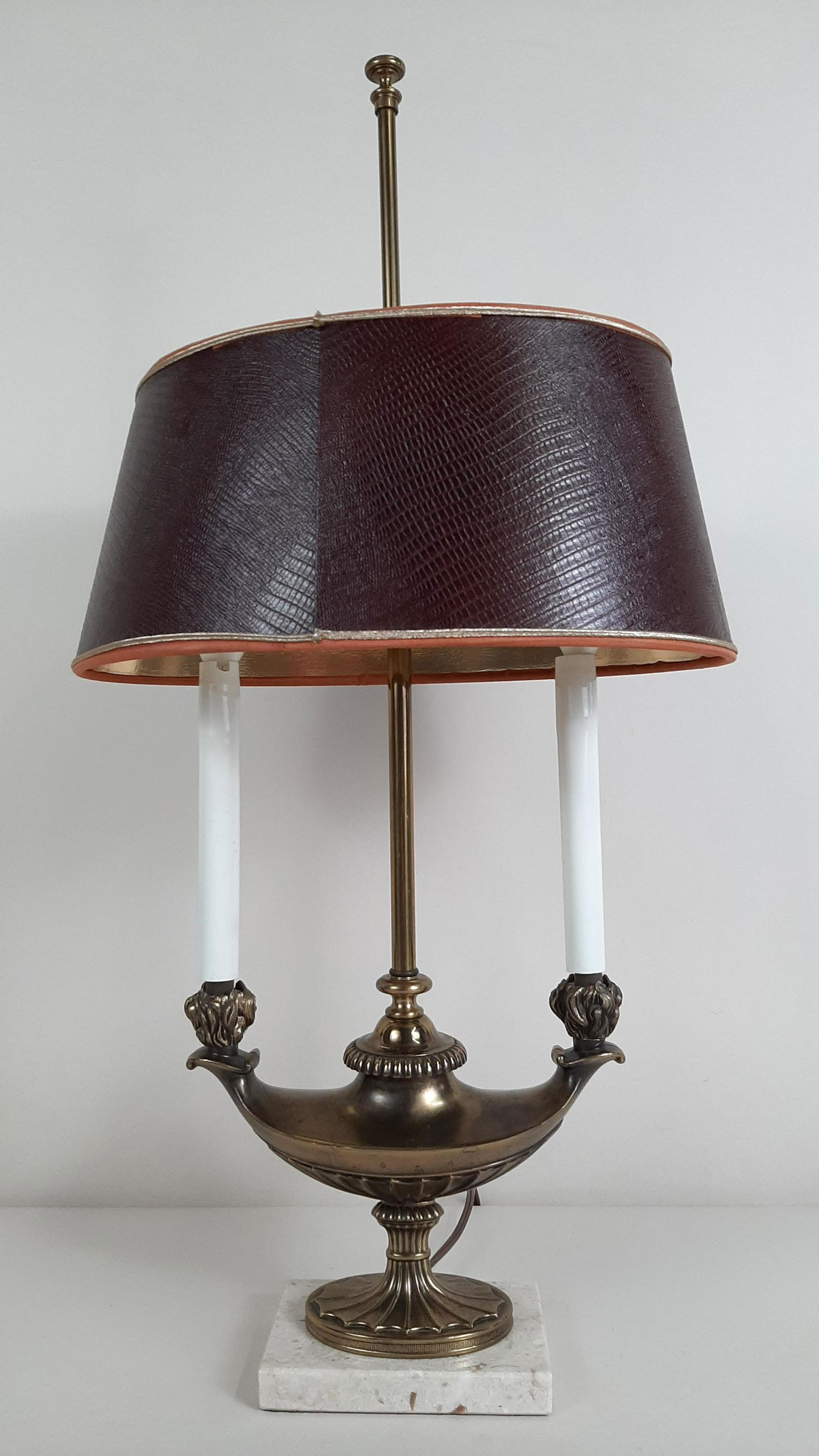 Marble Base Brass Table Lamp (1 of 3)