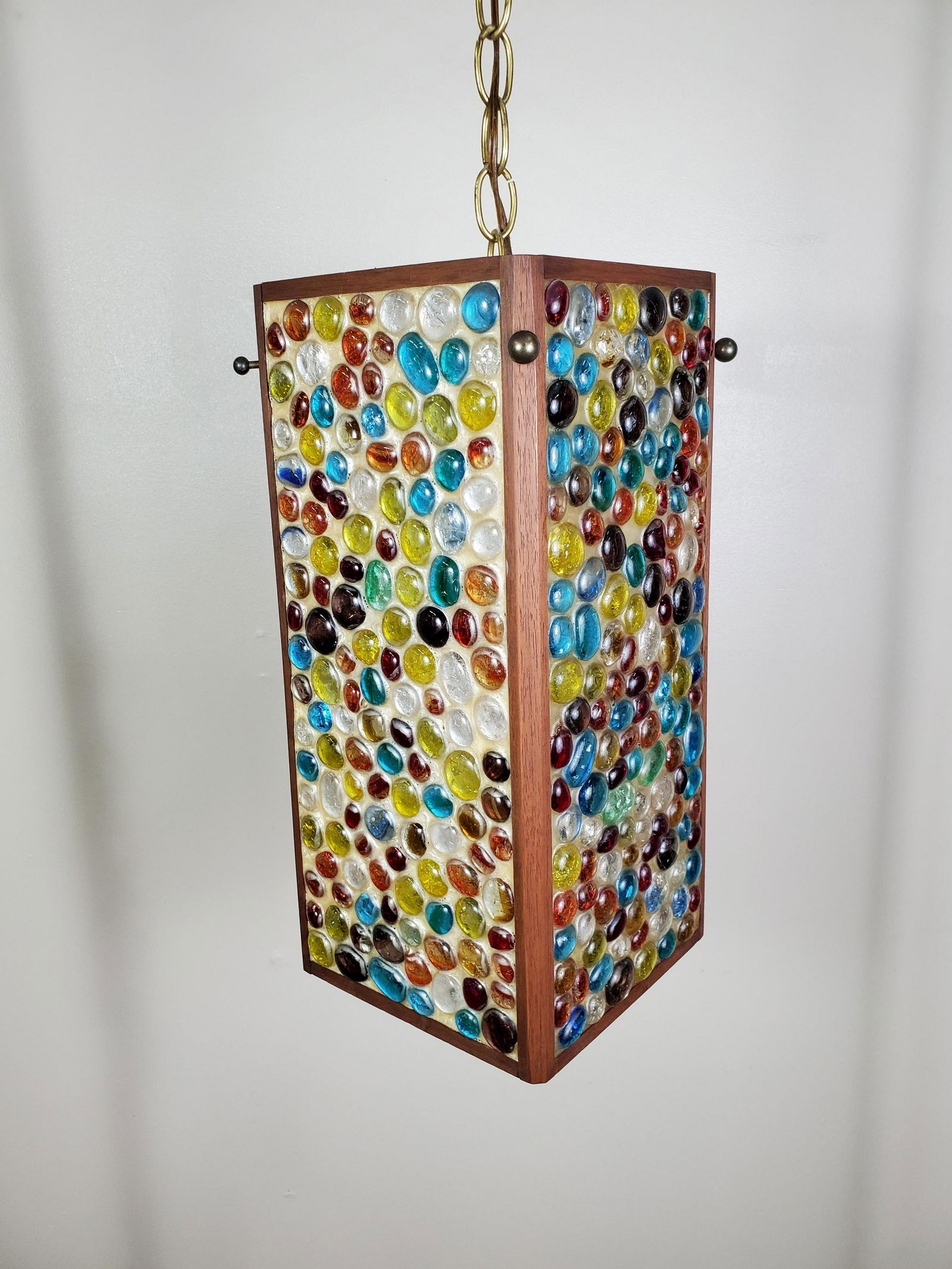 Multi Colored Glass Pebble Hanging Light (1 of 2)