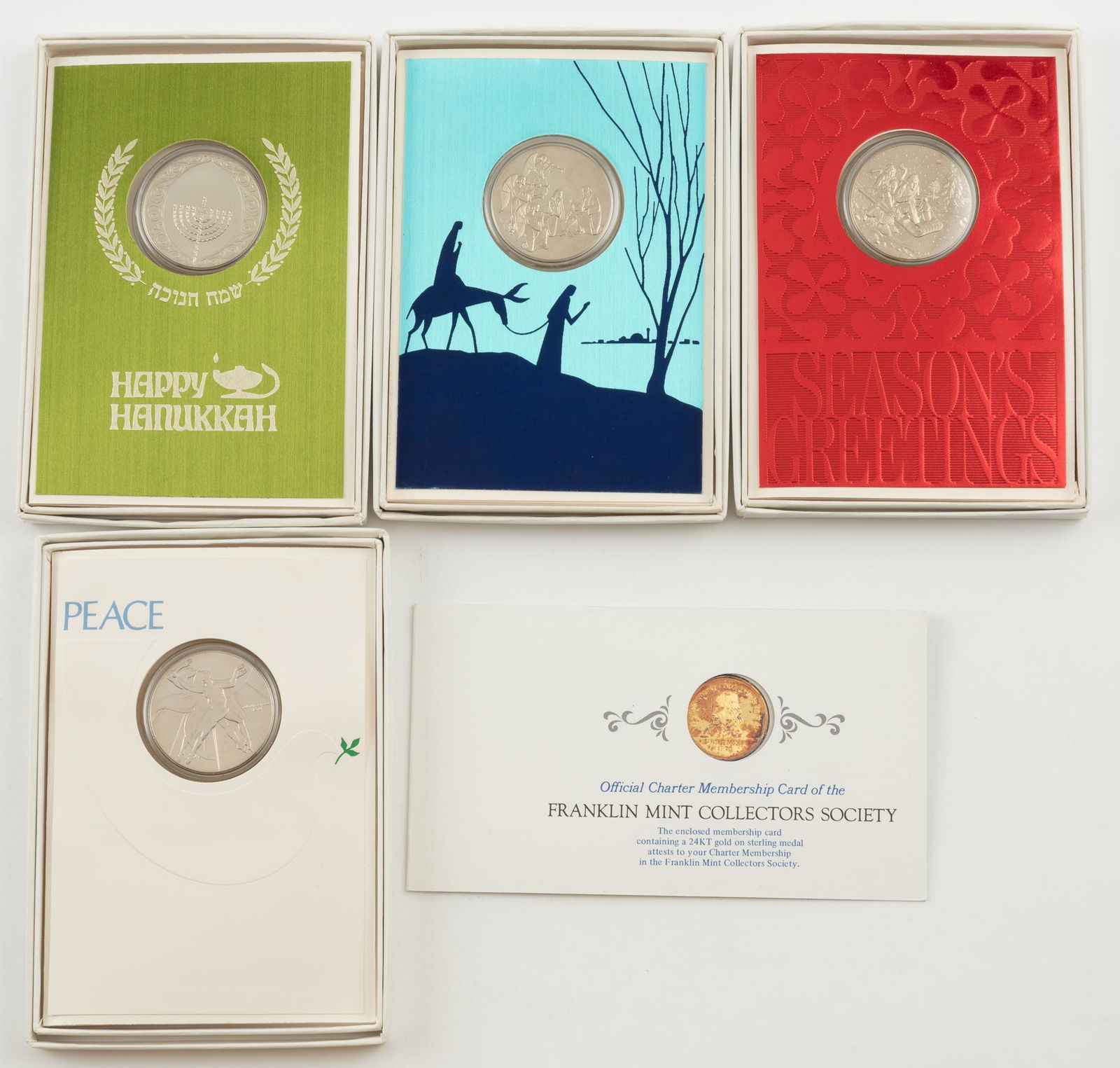 5 Franklin Mint Holiday Medals (1 of 6)