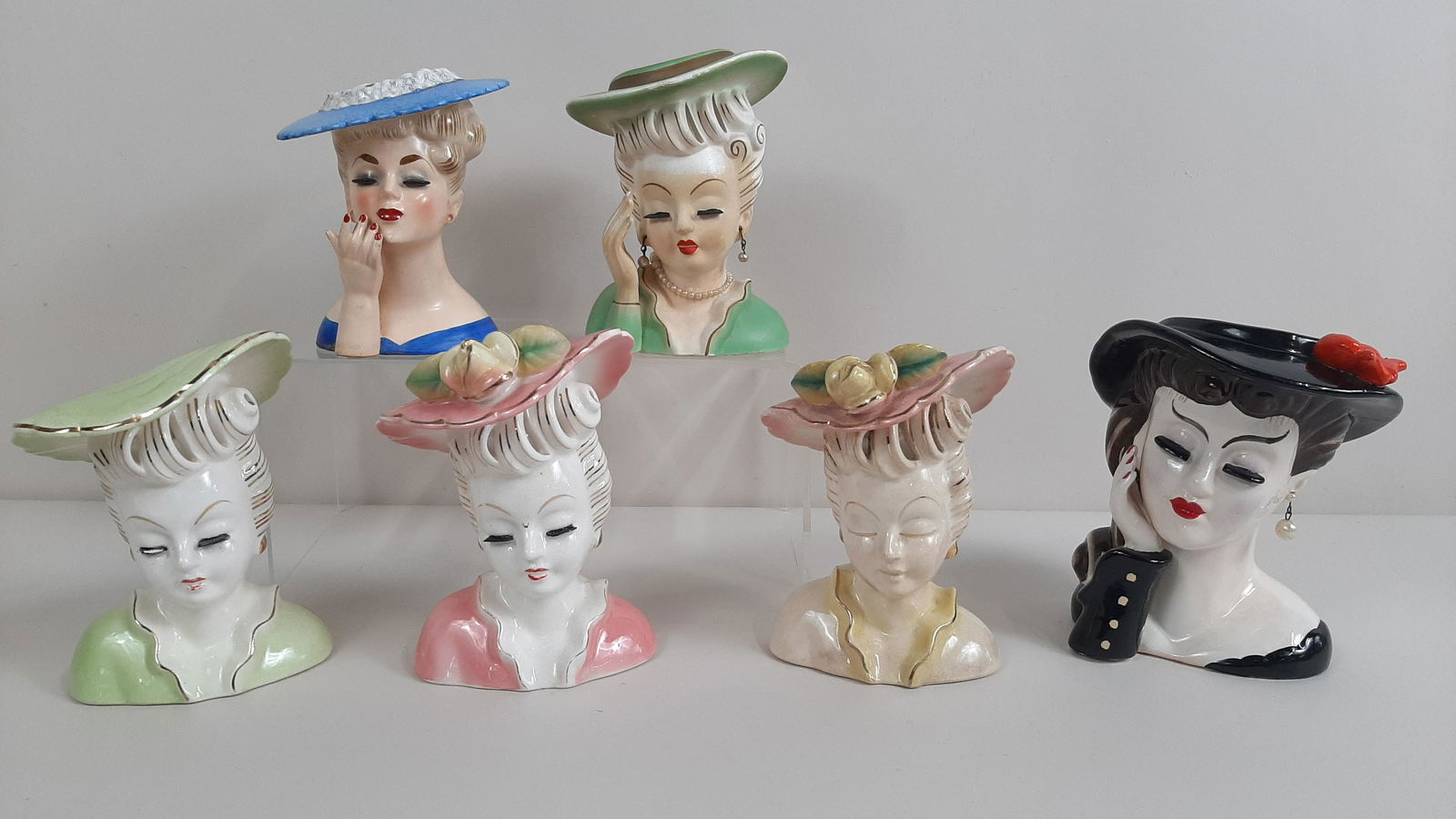 6 Head Vases incl Napcoware (1 of 6)