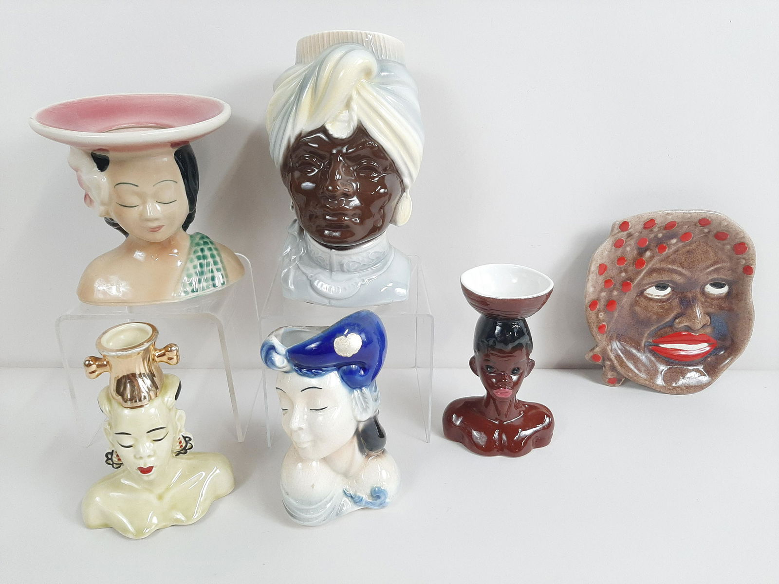 6 Pcs incl. Head Vases (1 of 9)