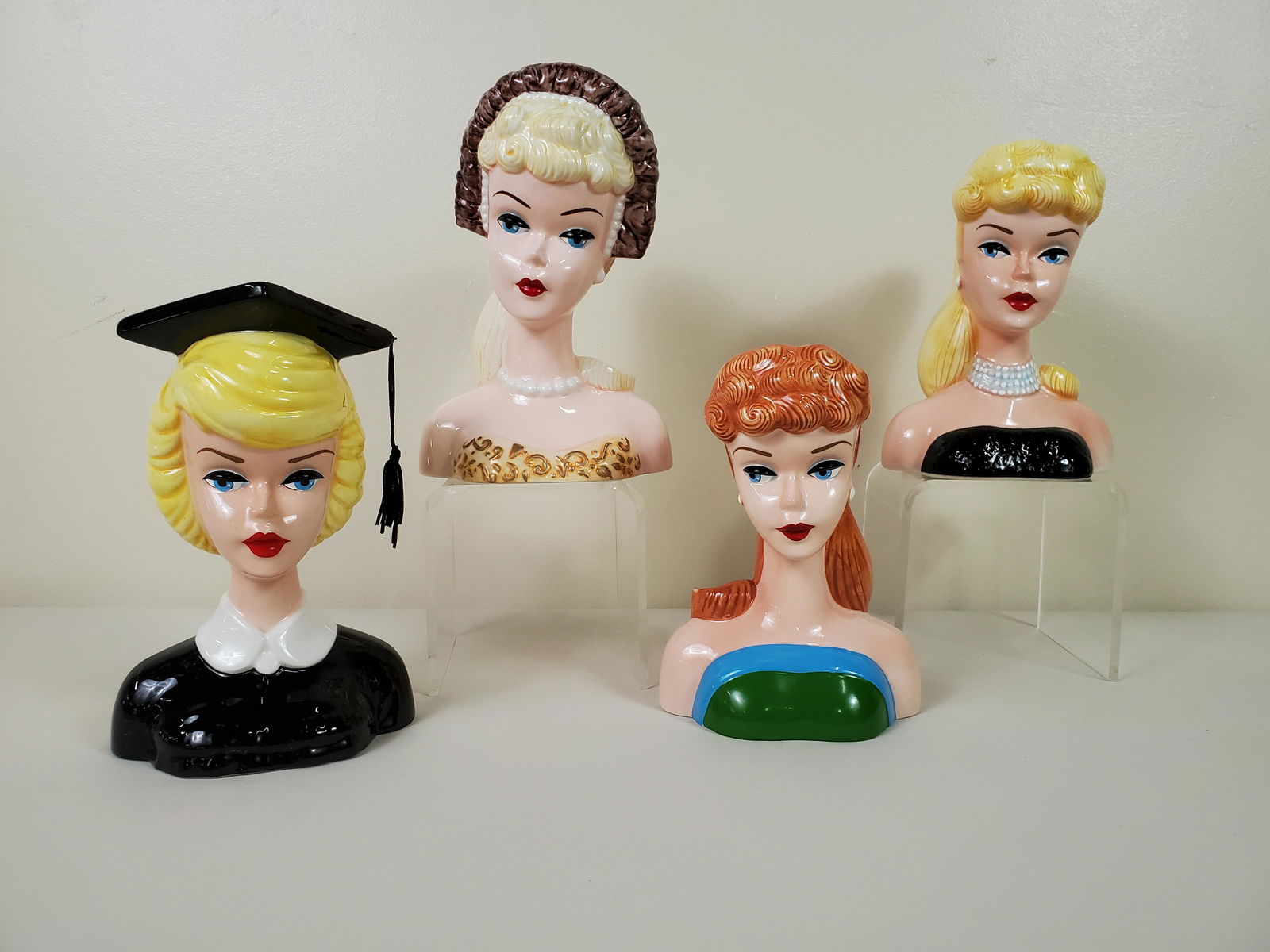 2 Enesco Barbie Head Vases