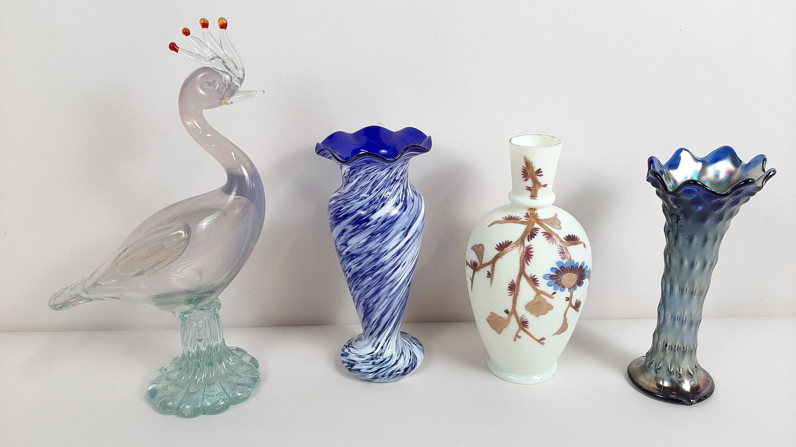 4 Pcs Art Glass incl. Carnival Vase (1 of 4)