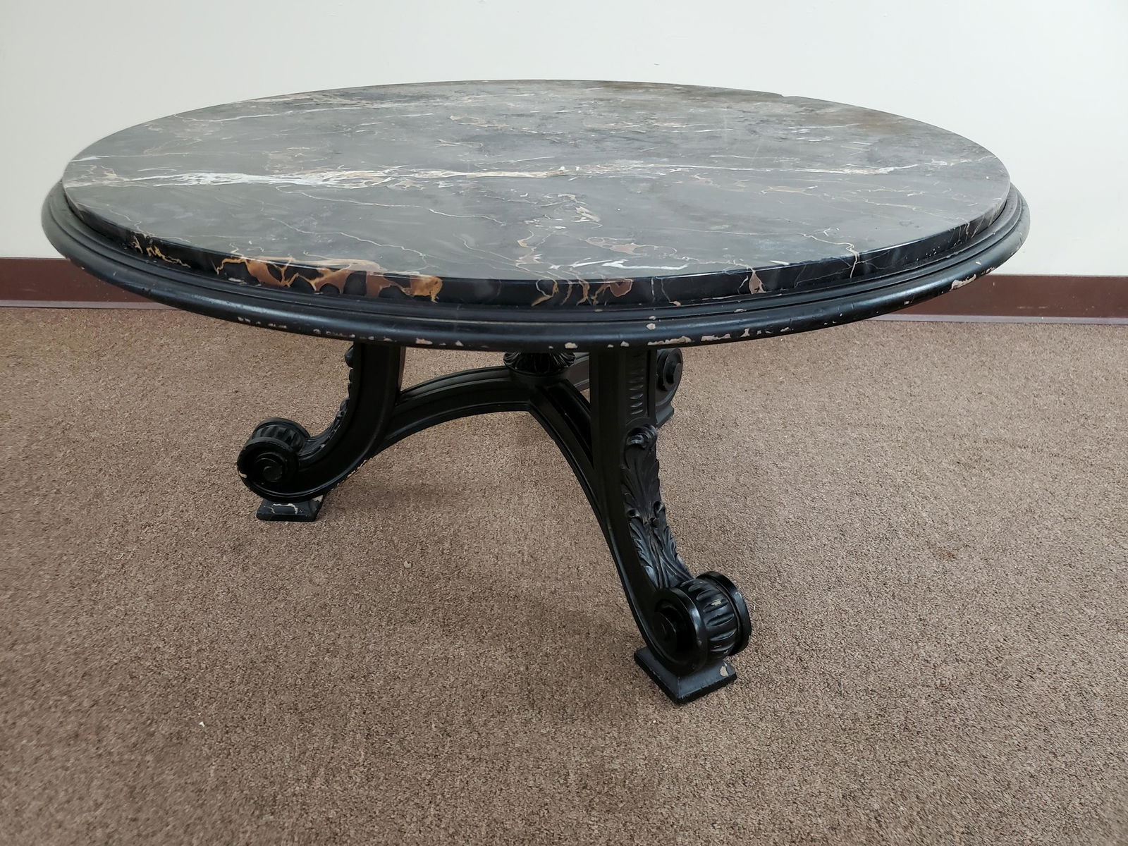 Round Marble Top Coffee Table (1 of 5)