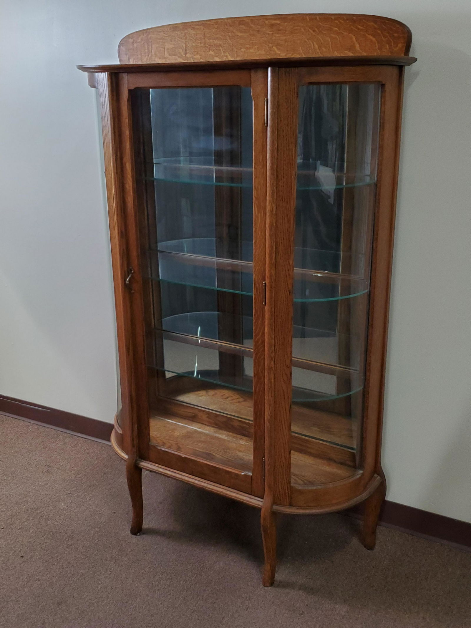 Bow Front Curio Cabinet (1 of 2)