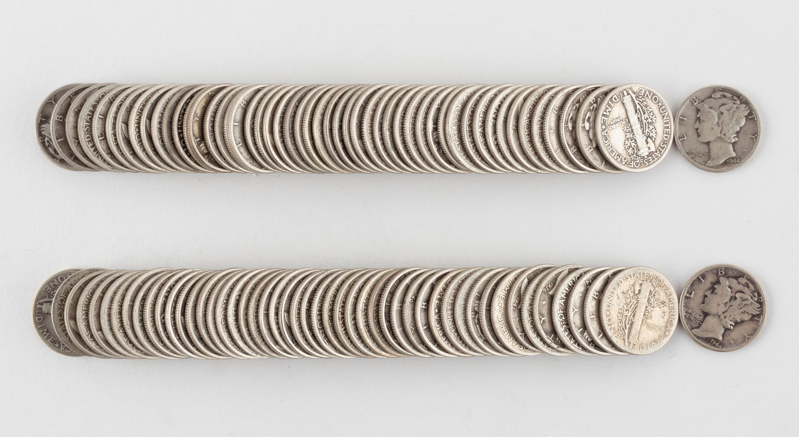 100 Mercury Dimes, Mostly 1940's (1 of 1)