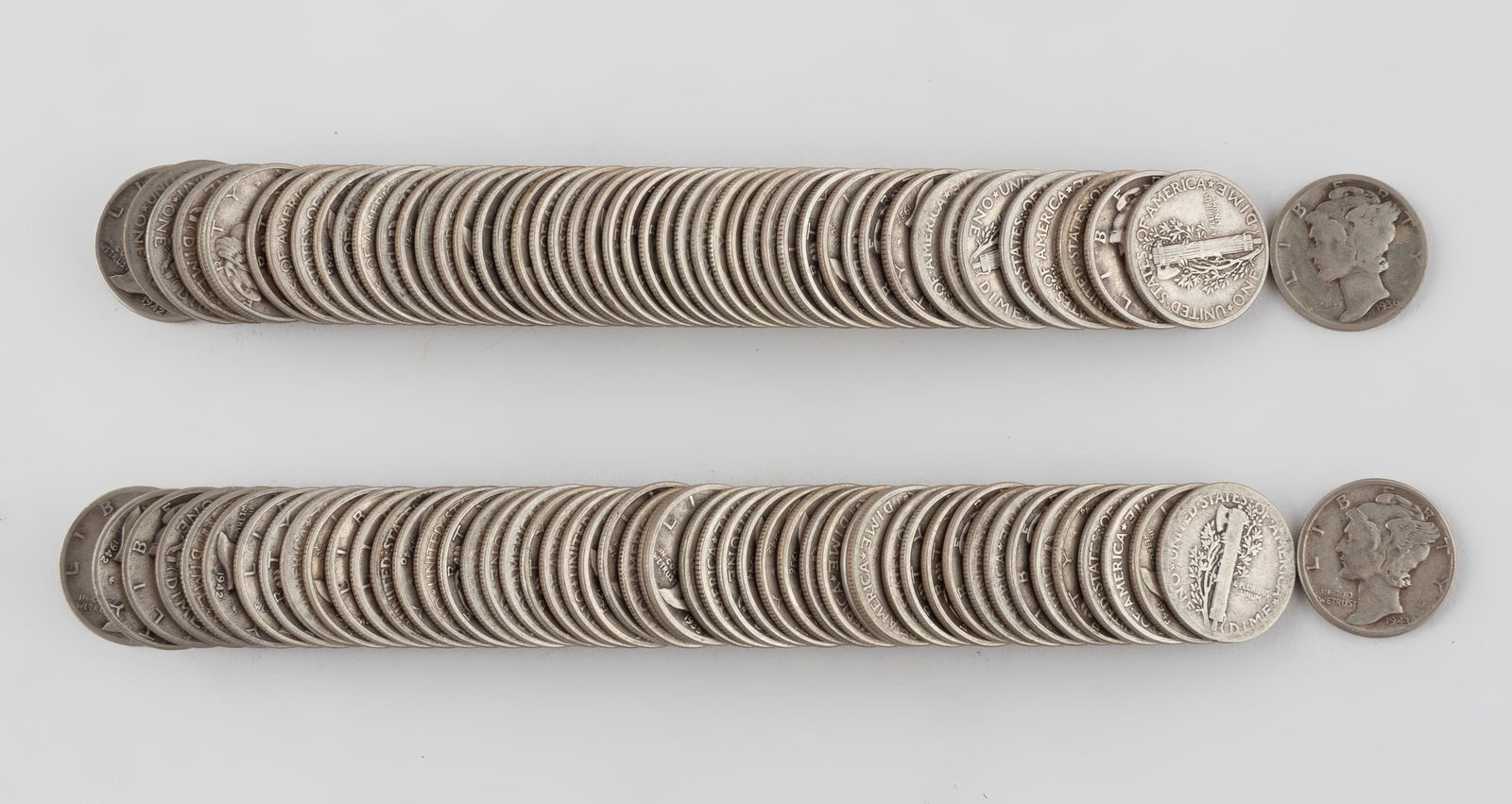 100 Mercury Dimes (1930's-1940's) (1 of 1)