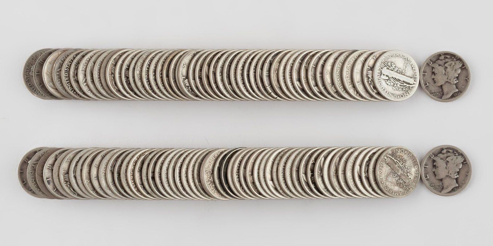 100 Mercury Dimes (1920's-1940's) (1 of 1)