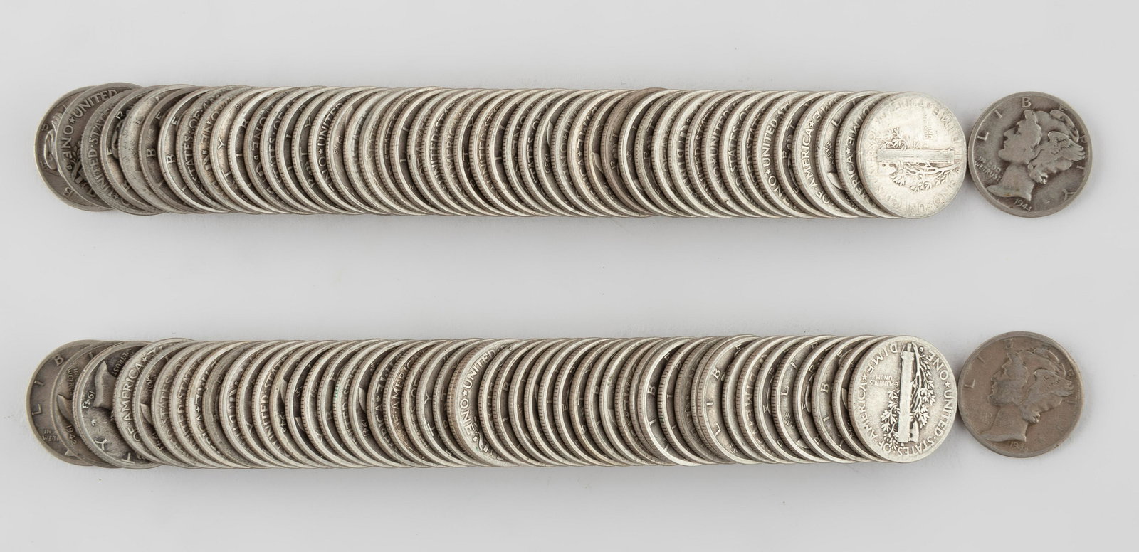 100 Mercury Dimes (1930's-1940's) (1 of 1)