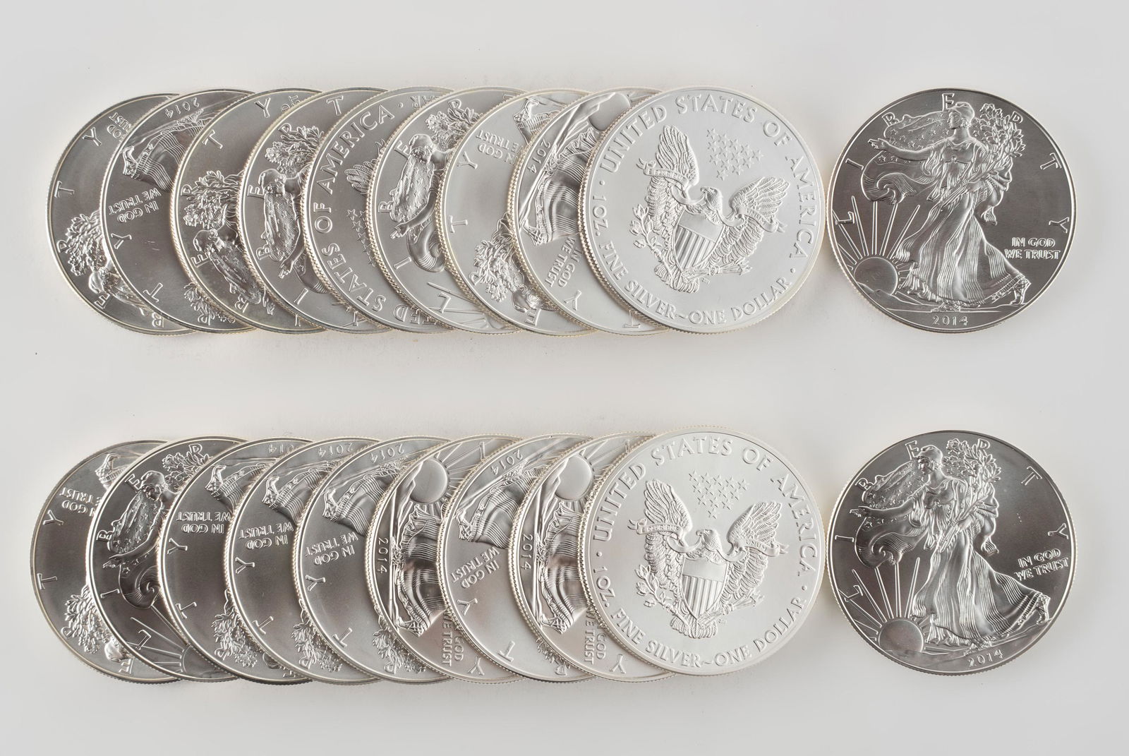 20 2014 American Silver Eagles, Uncirculated (1 of 1)