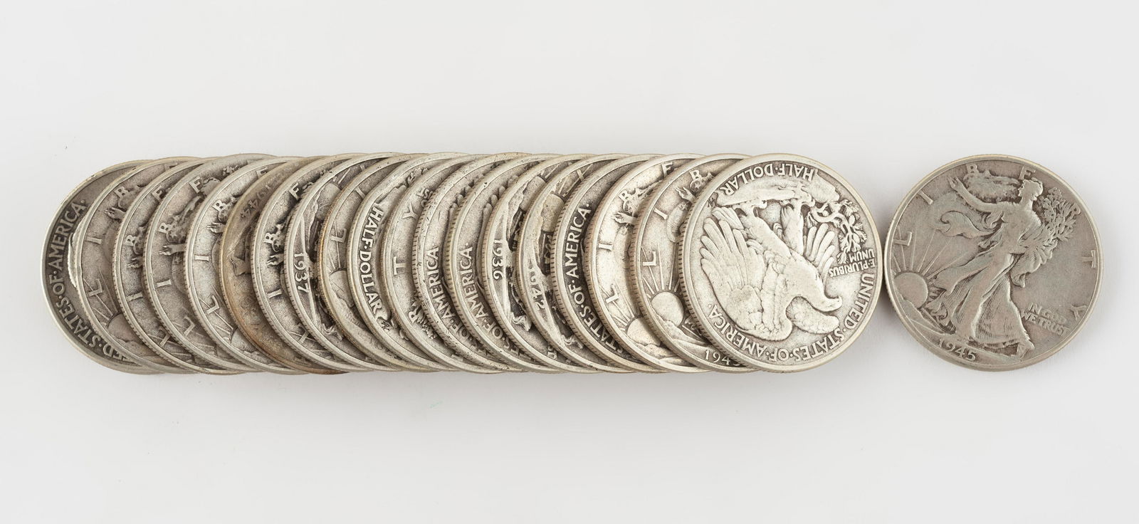20 Walking Liberty Half Dollars, Mostly 1940's (1 of 1)