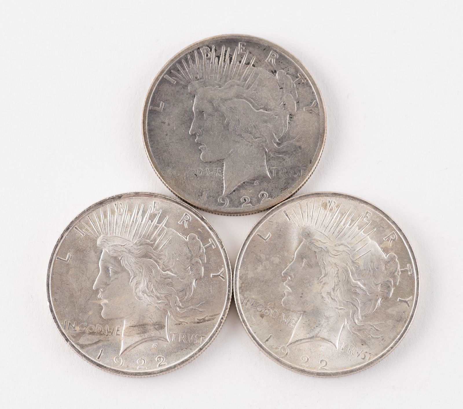 3 Peace Silver Dollars (1 of 2)