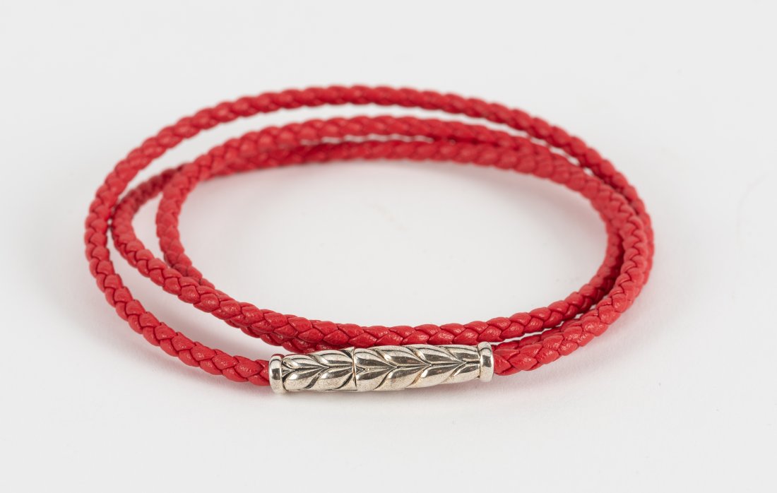 David Yurman Leather & Sterling Bracelet (1 of 4)