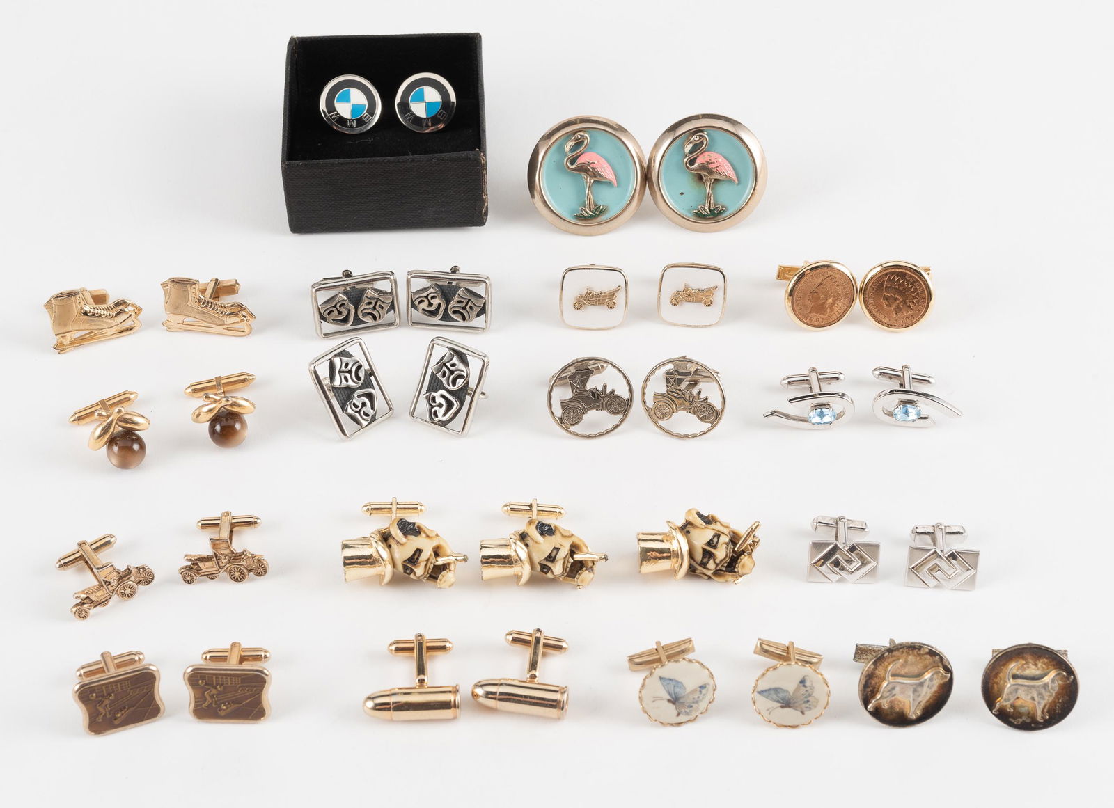 13 Pairs of Cufflinks Inlc BMW & 1 Pr Earrings (1 of 17)