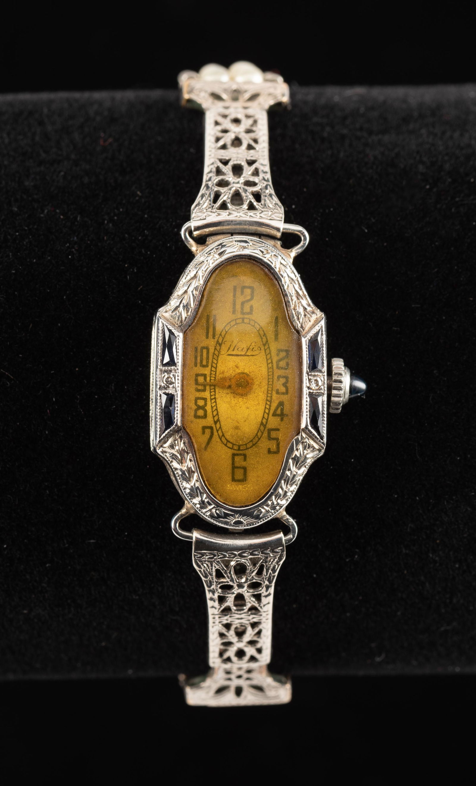 Hafis 18K WG & Sapphire Ladie's Deco Watch (1 of 10)