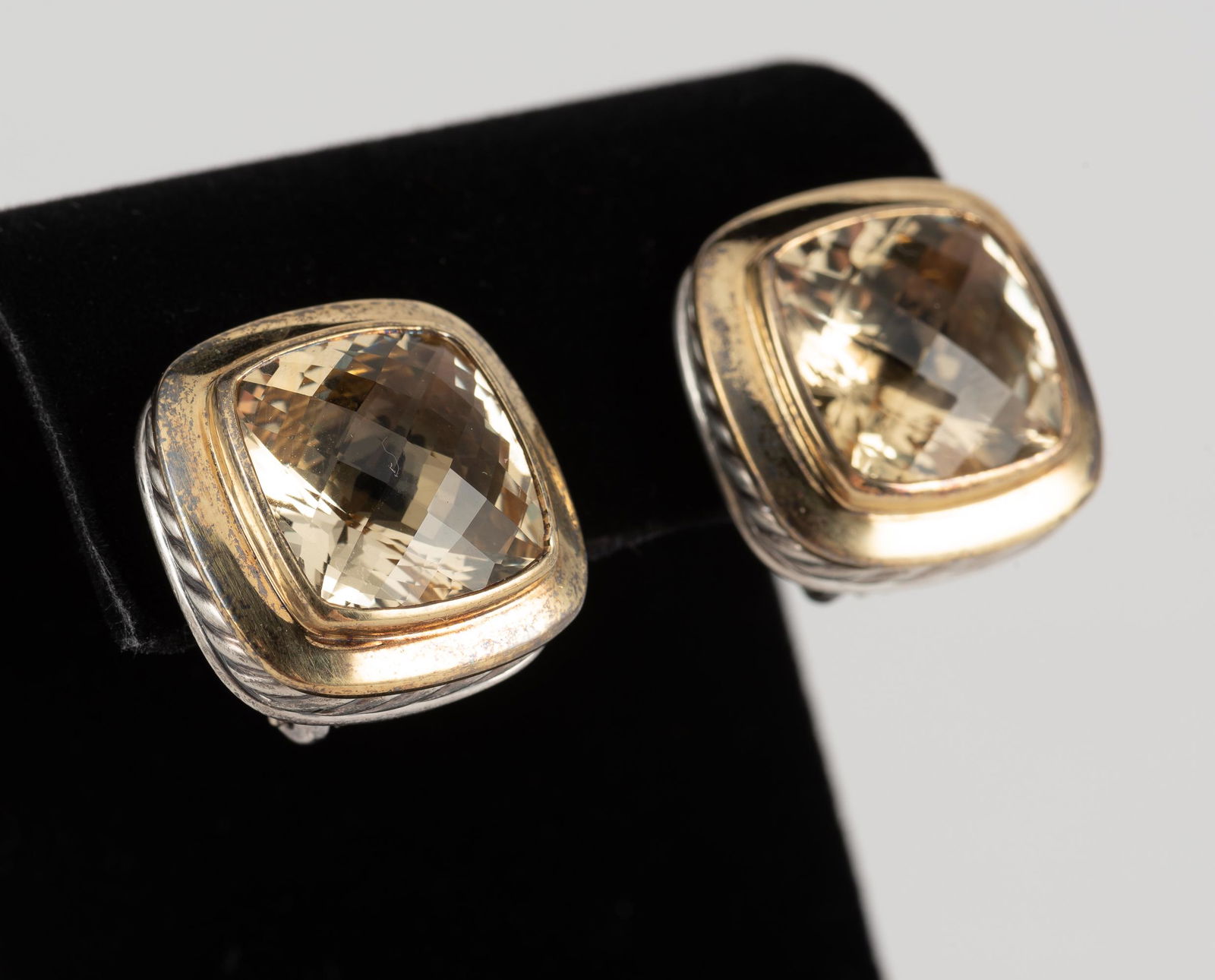 David Yurman 18k Sterling & Citrine Earrings (1 of 4)