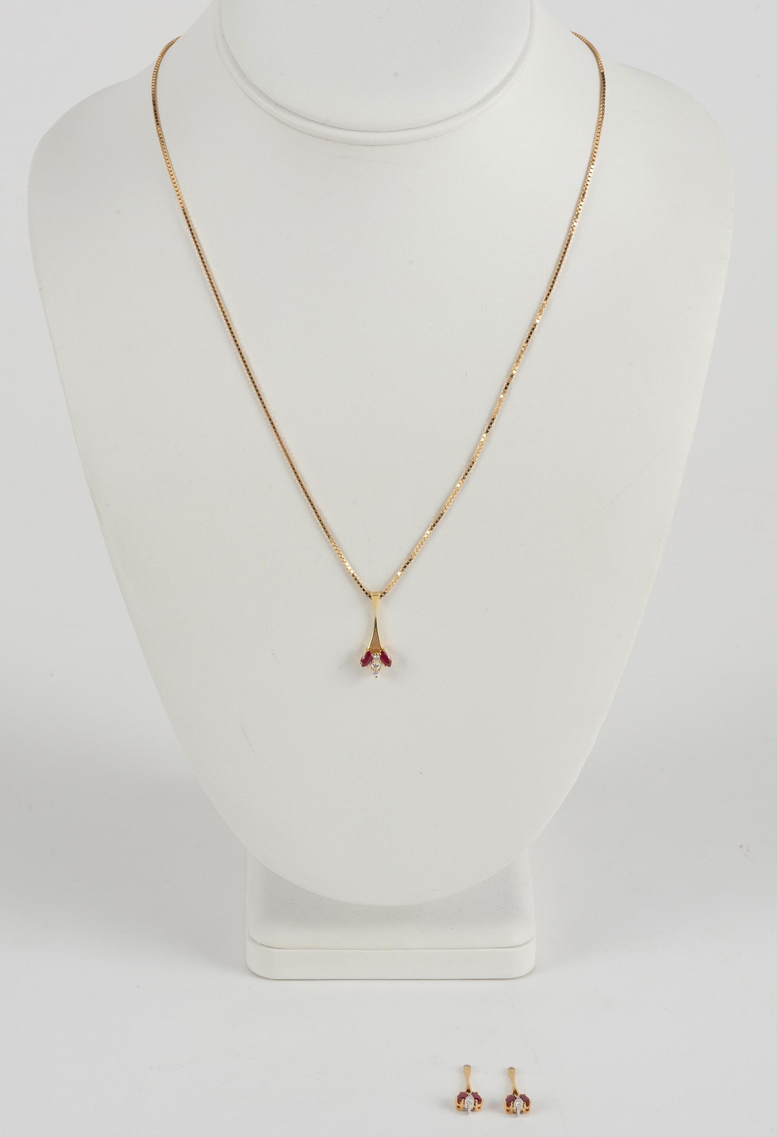 14K Ruby & Diamond Necklace & Earring Jackets (1 of 6)