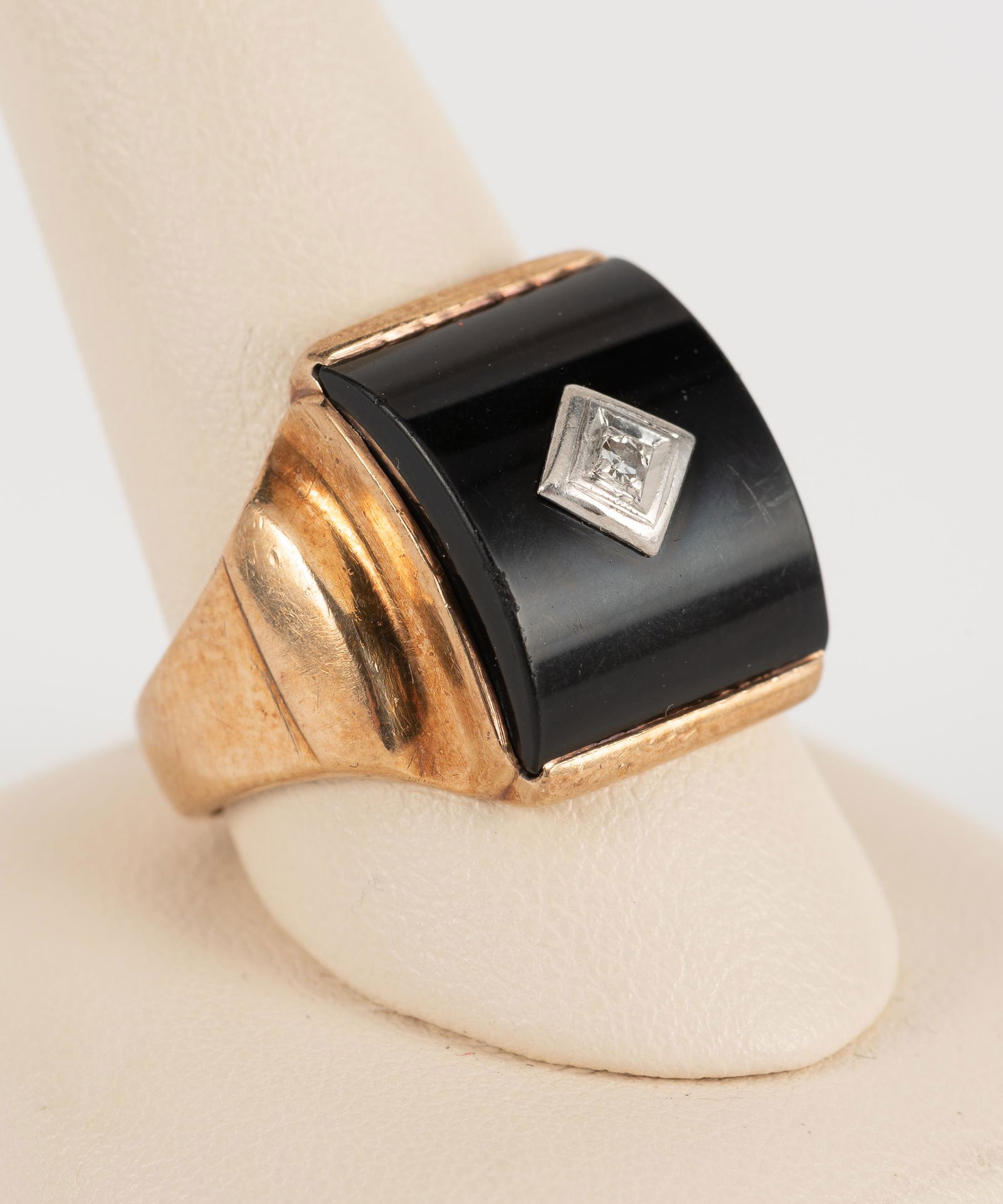 Mens 10K Onxy & Diamond Ring (1 of 3)