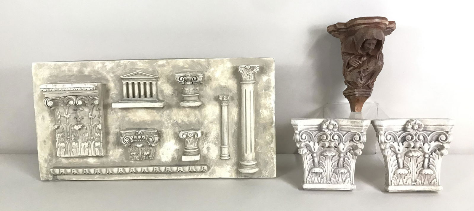 4 Wall Plaques and Figural Shelf (1 of 8)