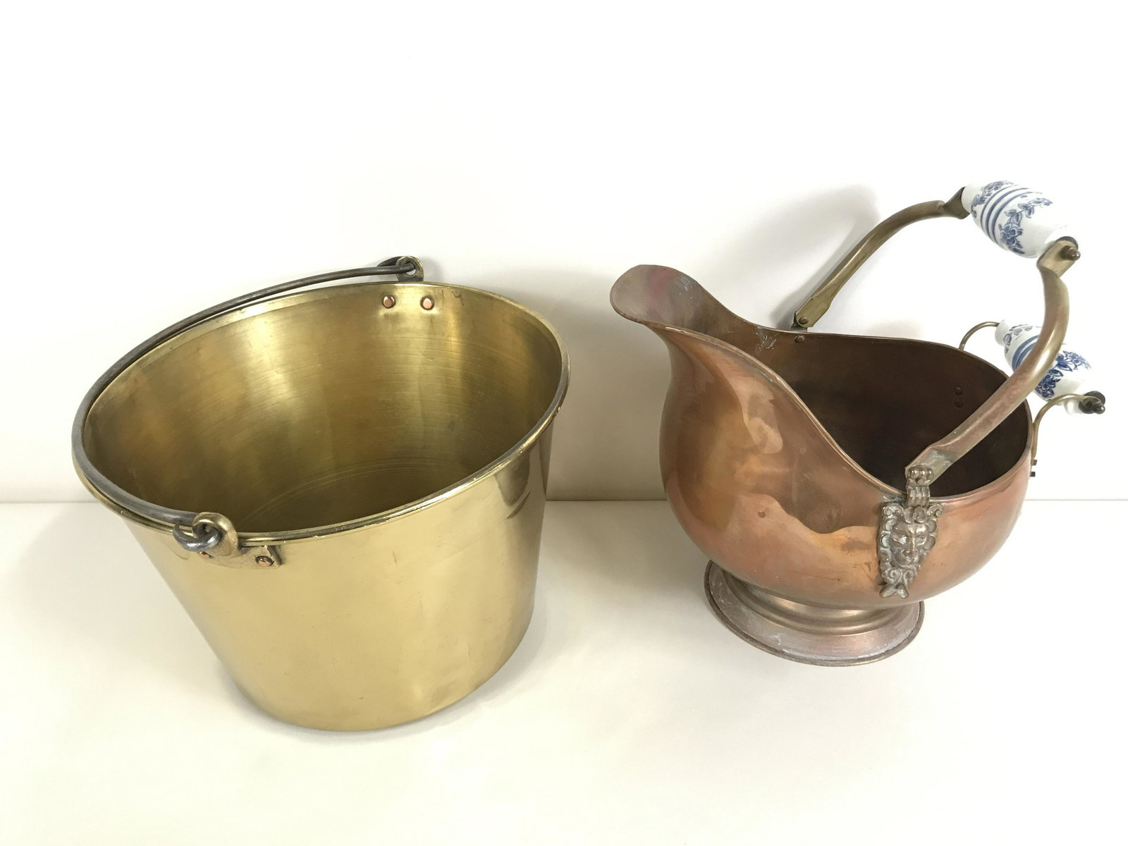 Brass Bucket and Copper Coal Bucket (1 of 6)