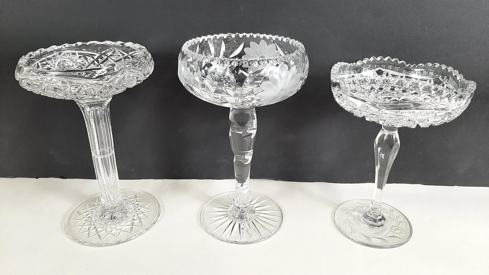 3 Cut Glass Compotes (1 of 7)