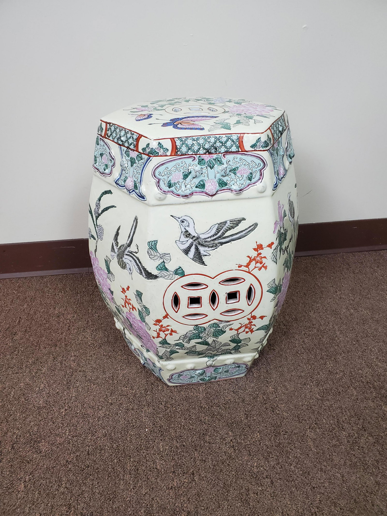Asian Ceramic Garden Seat (1 of 4)