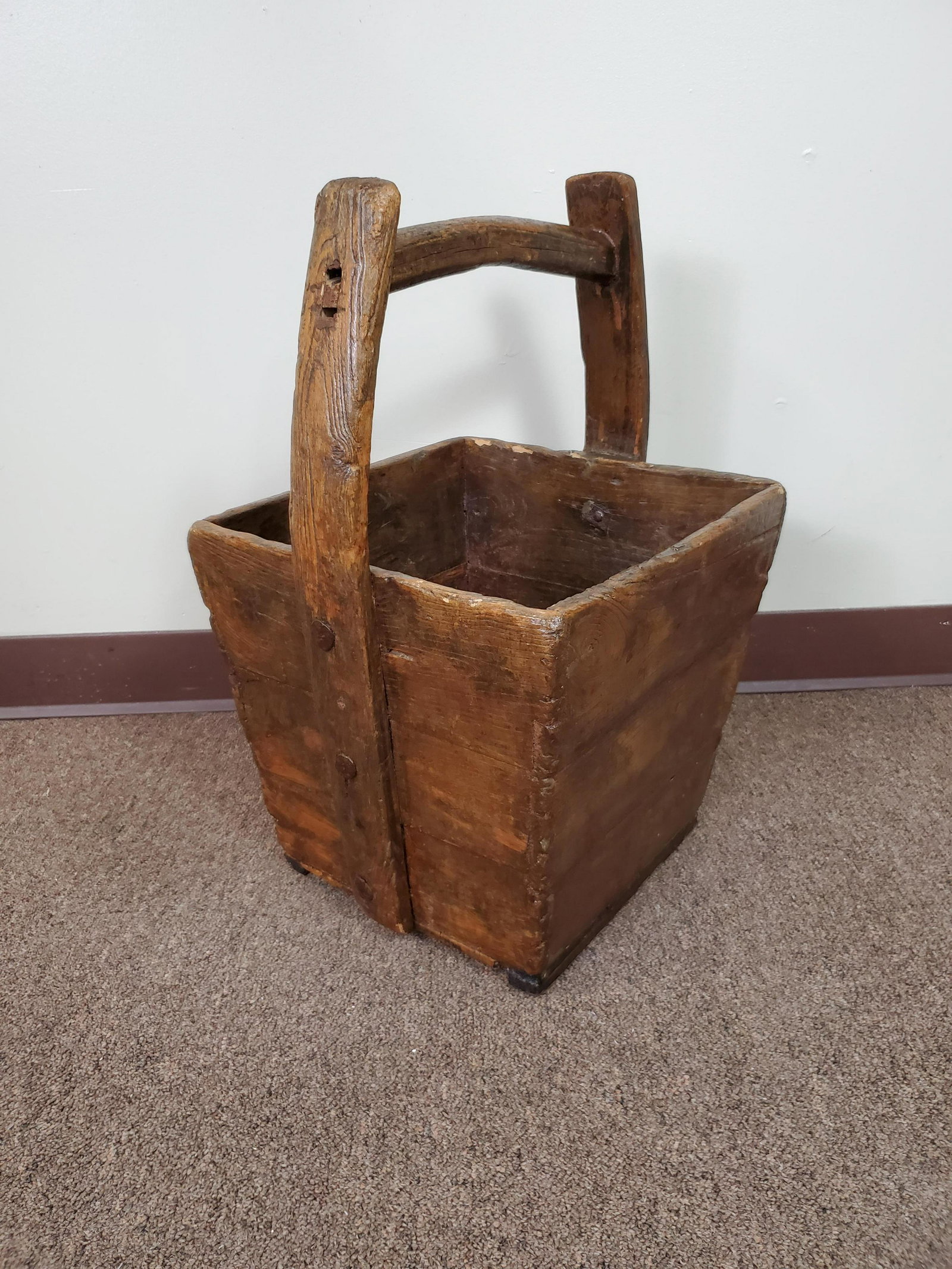 Antique Asian Wood Basket (1 of 4)