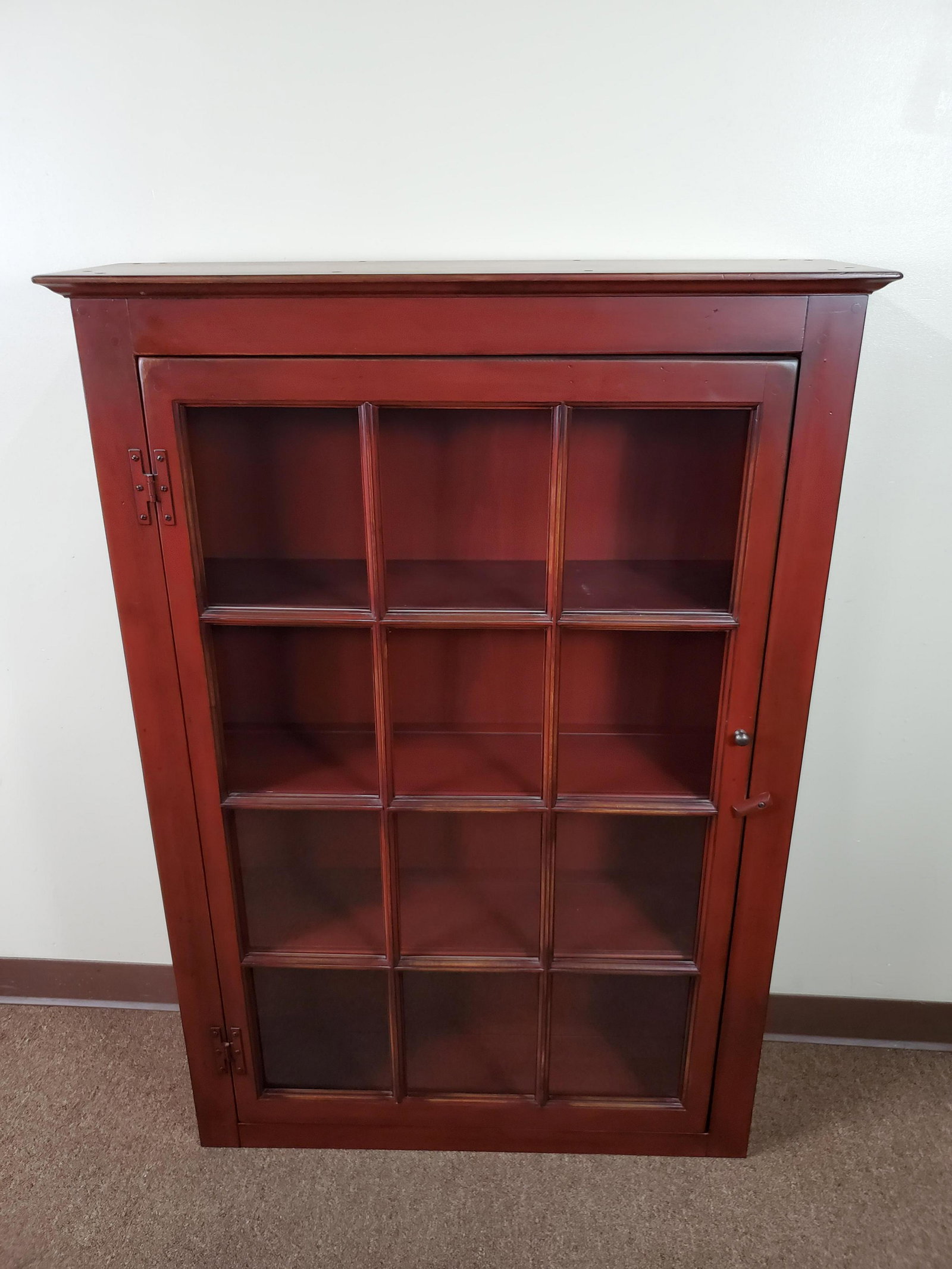 Hanging Wall Cabinet: 35 1/2" wide X 10" deep X 51" high. IMPORTANT: Before bidding, please read the terms and conditions. When you registered for the auction you agreed to these terms and will be required to comply with t