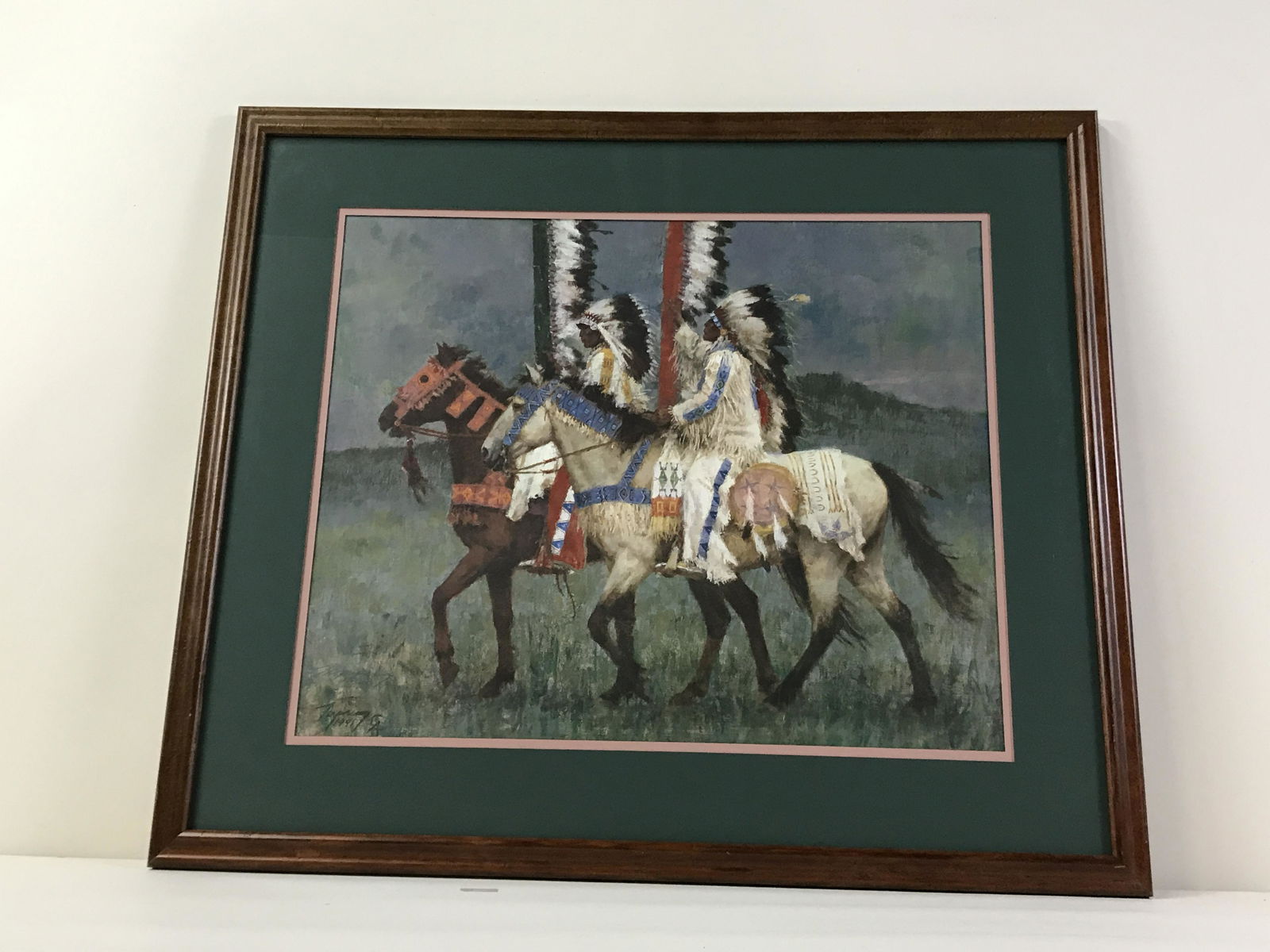Howard Terpning Prairie Knights: Edition number 882 / 1000. Certificate of authenticity included. Overall with frame 25-3/4 high x 29-1/2 wide. IMPORTANT: Before bidding, please read the terms and conditions. When you registered for